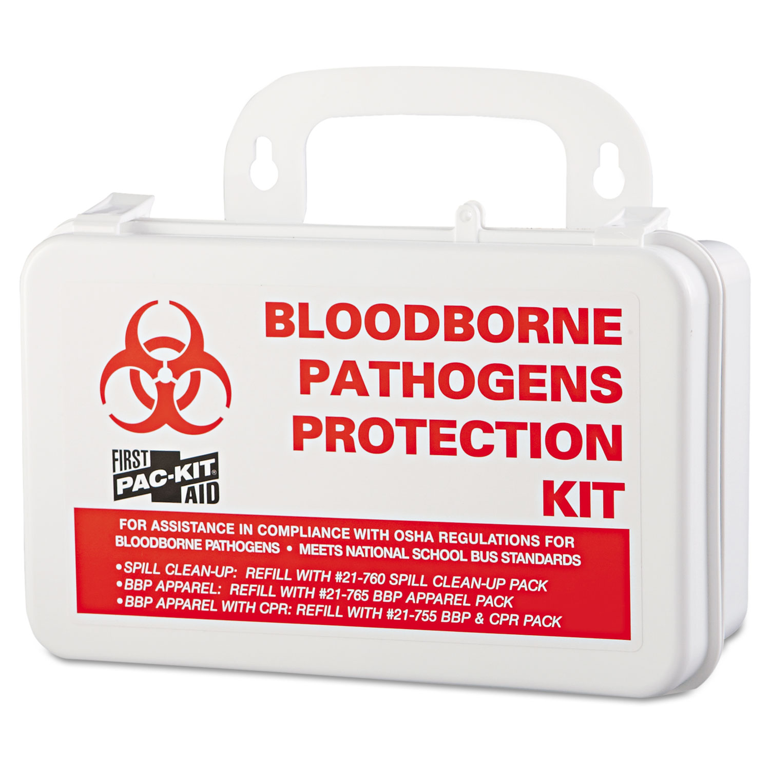  Pac-Kit 3060 Small Industrial Bloodborne Pathogen Kit, Plastic Case, 4.5H x 7.5W x 2.75D (PKT3060) 