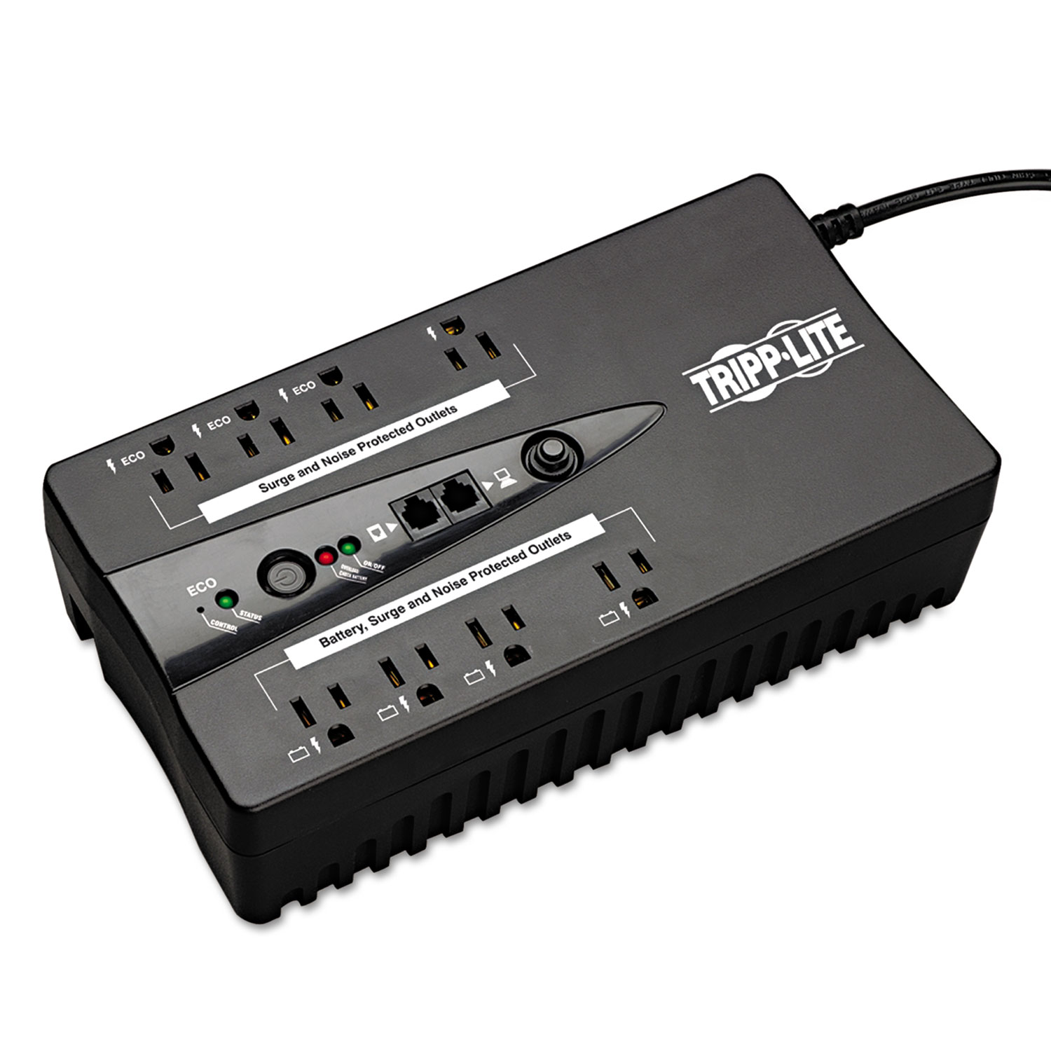  Tripp Lite ECO550UPSTAA ECO Series Energy-Saving Standby UPS with USB Monitoring, 8 Outlets, 550VA, 420J (TRPECO550UPSTAA) 