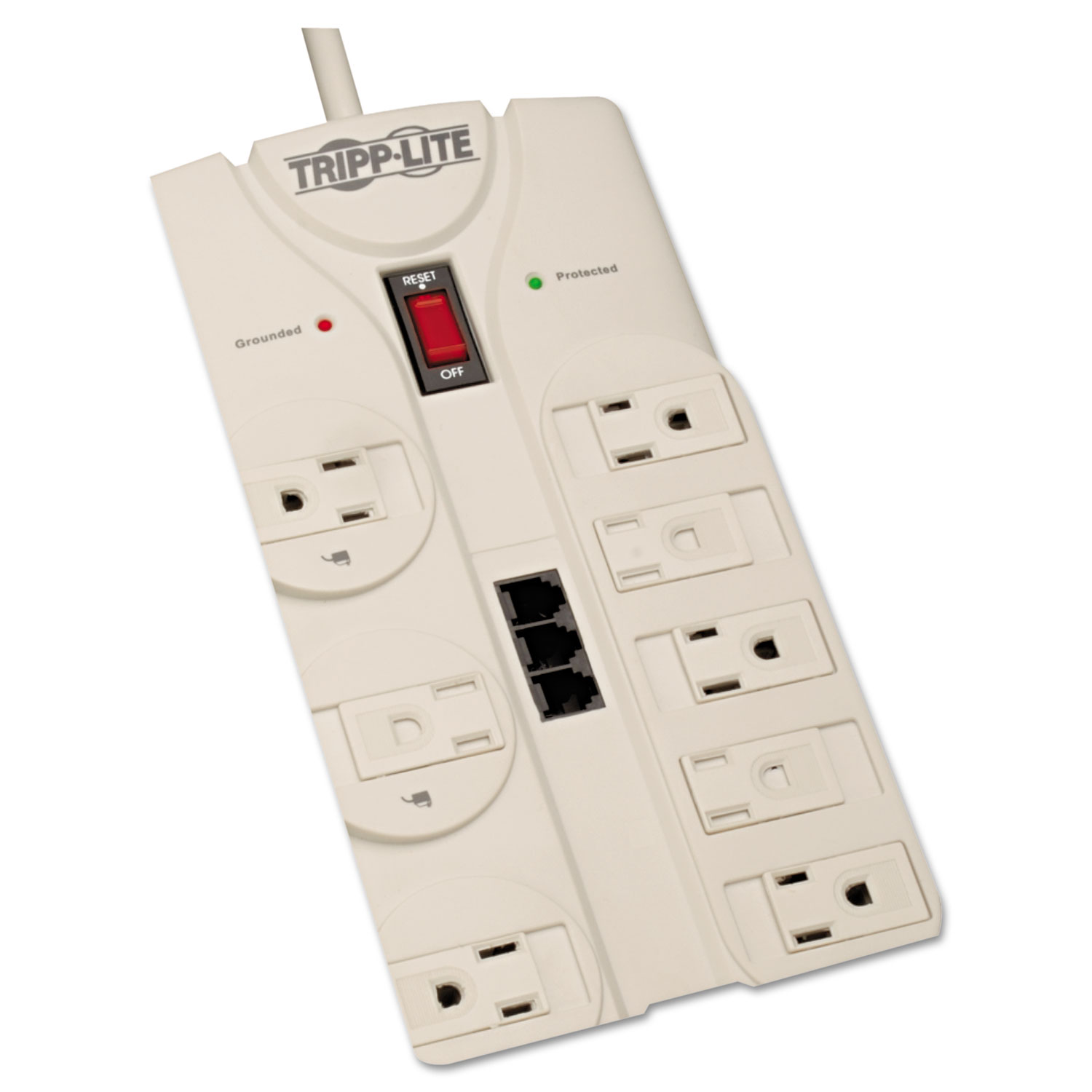  Tripp Lite TLP808TELTAA Protect It! Computer Surge Protector, 8 Outlets, 8 ft. Cord, 3150 Joules, TAA (TRPTLP808TELTAA) 