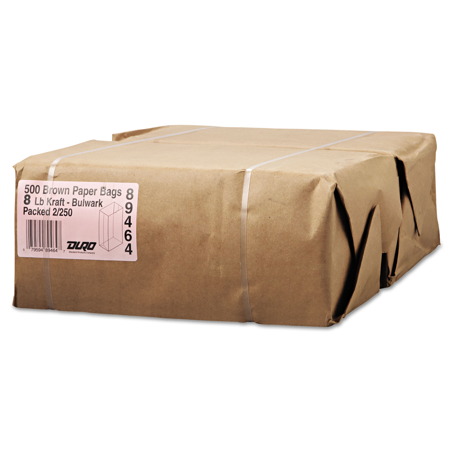 #8 Paper Grocery, 57lb Kraft, Extra-Heavy-Duty 6 1/8x4 1/6 x12 7/16, 500 bags