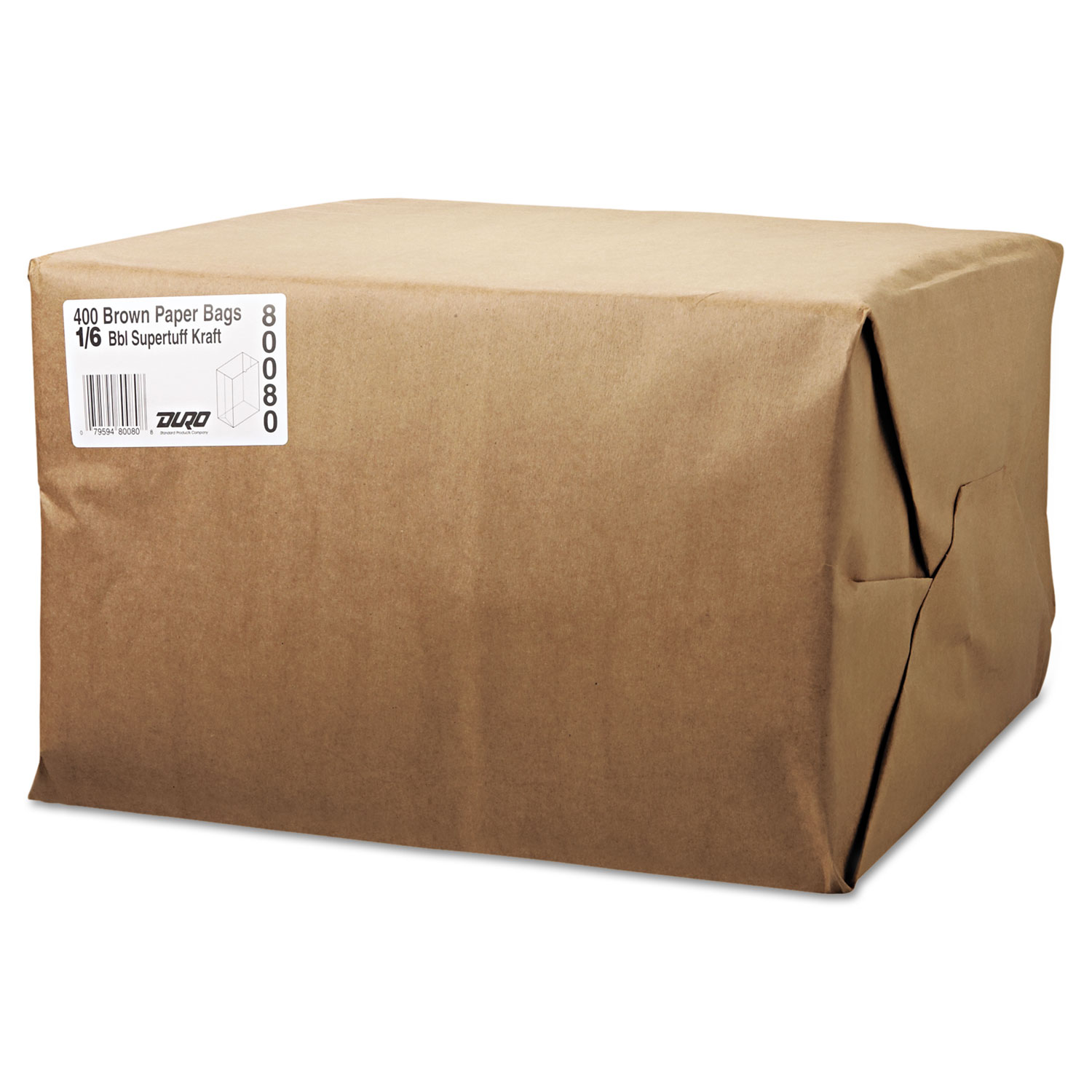 1/6 BBL Paper Grocery Bag, 75lb Kraft, Standard 12 x 7 x 17, 400 bags