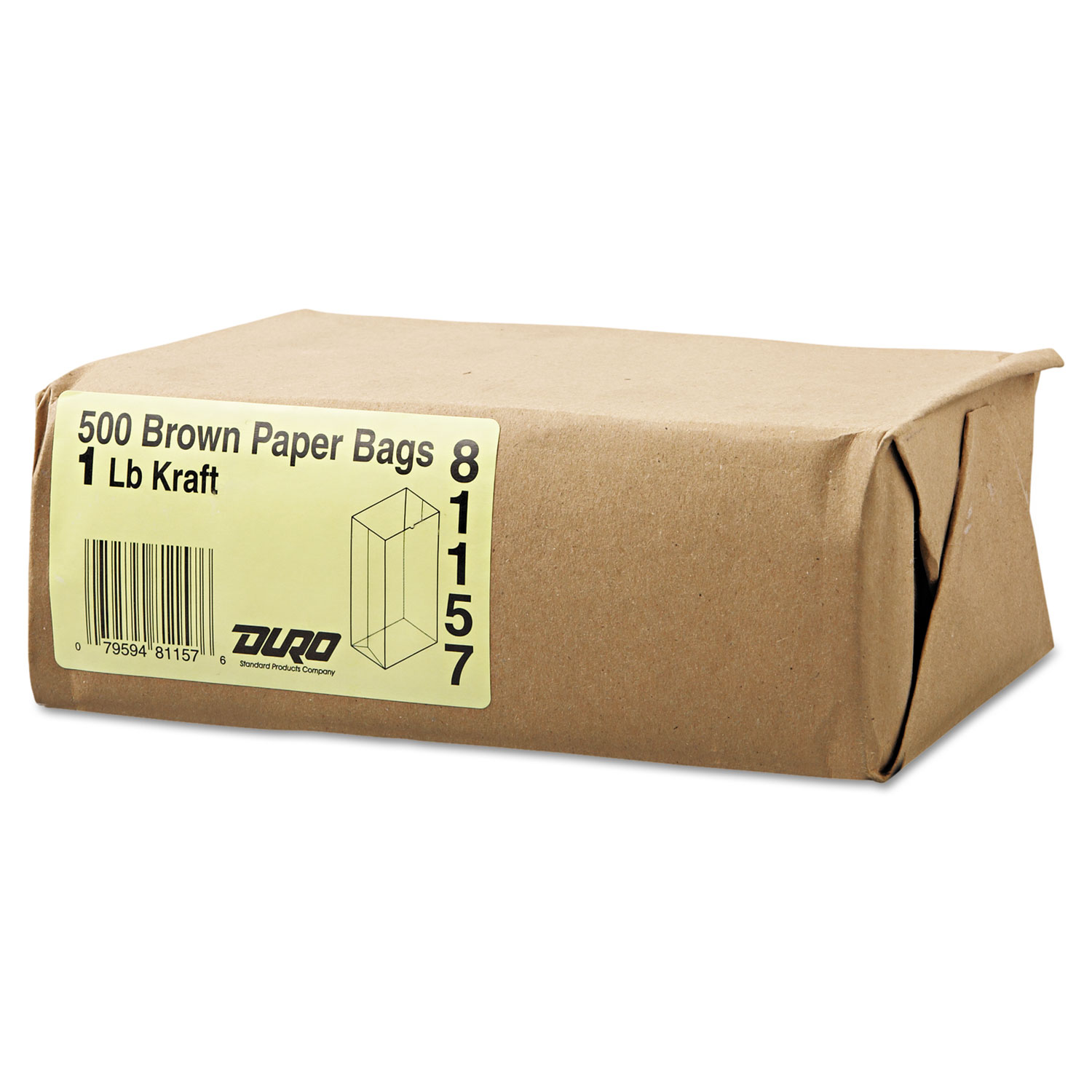 #1 Paper Grocery Bag, 30lb Kraft, Standard 3 1/2 x 2 3/8 x 6 7/8, 500 bags