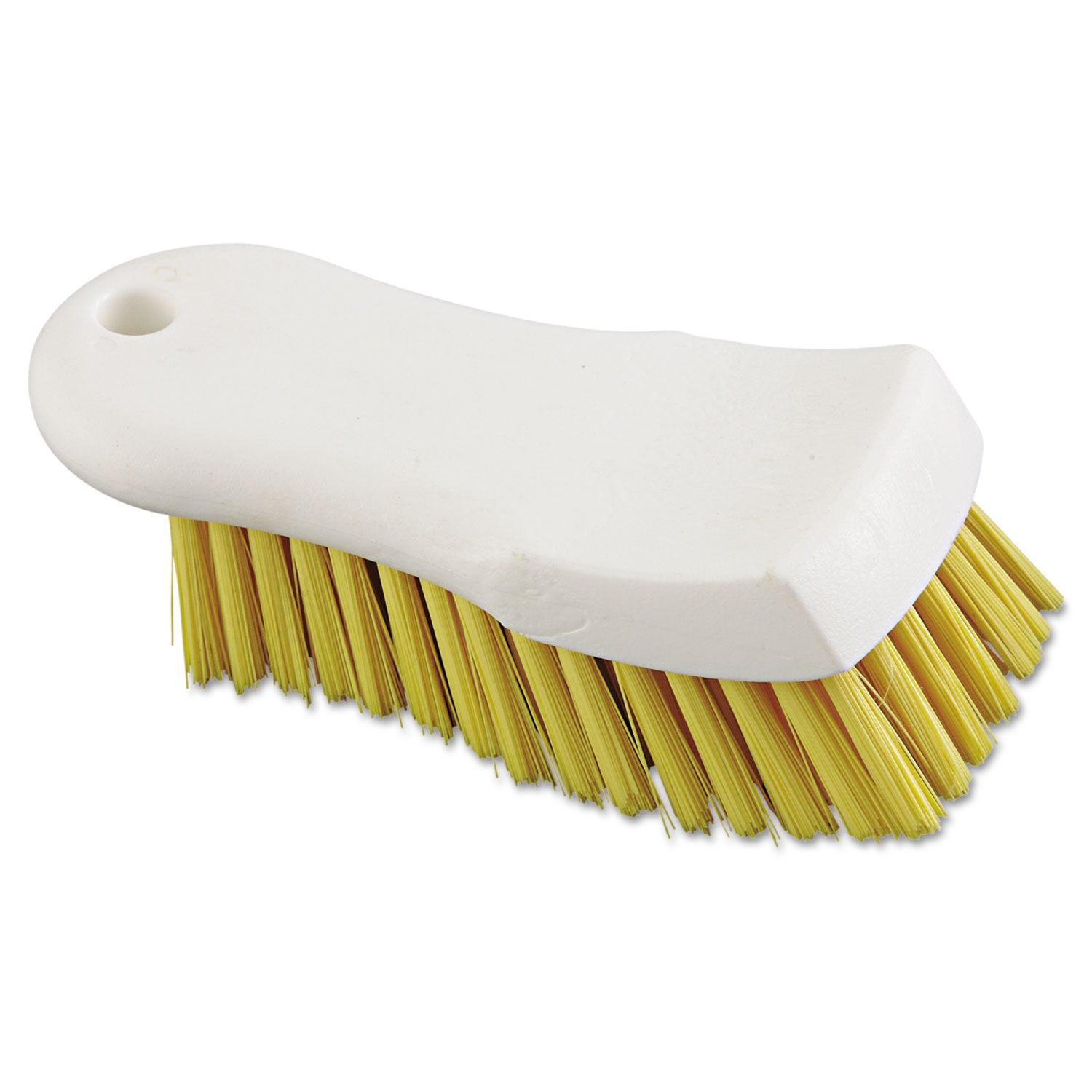 Scrub Brush, Yellow Polypropylene Fill, 6 Long, White