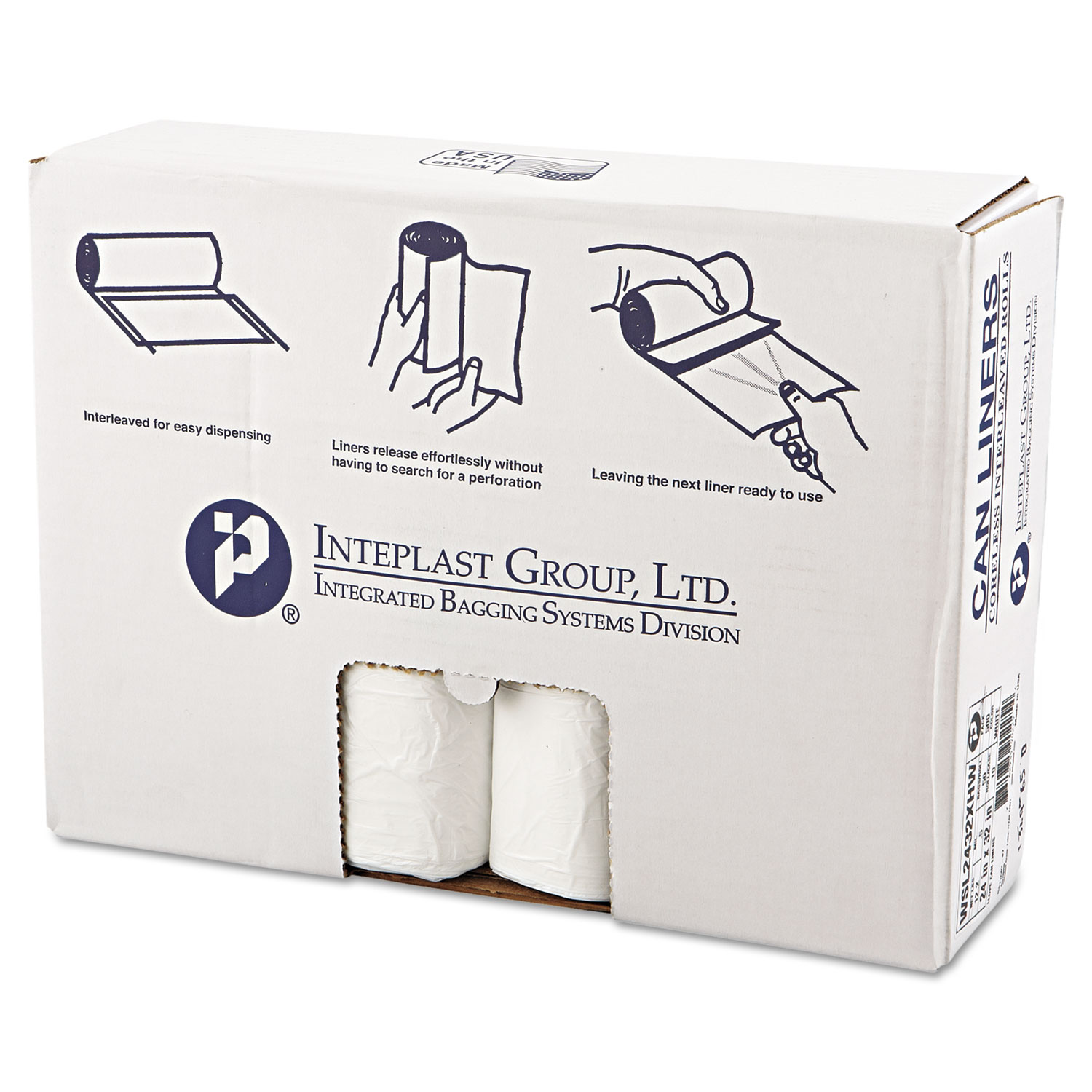 Low-Density Can Liner, 24 x 32, 16gal, .5mil, White, 50/Roll, 10 Rolls/Carton