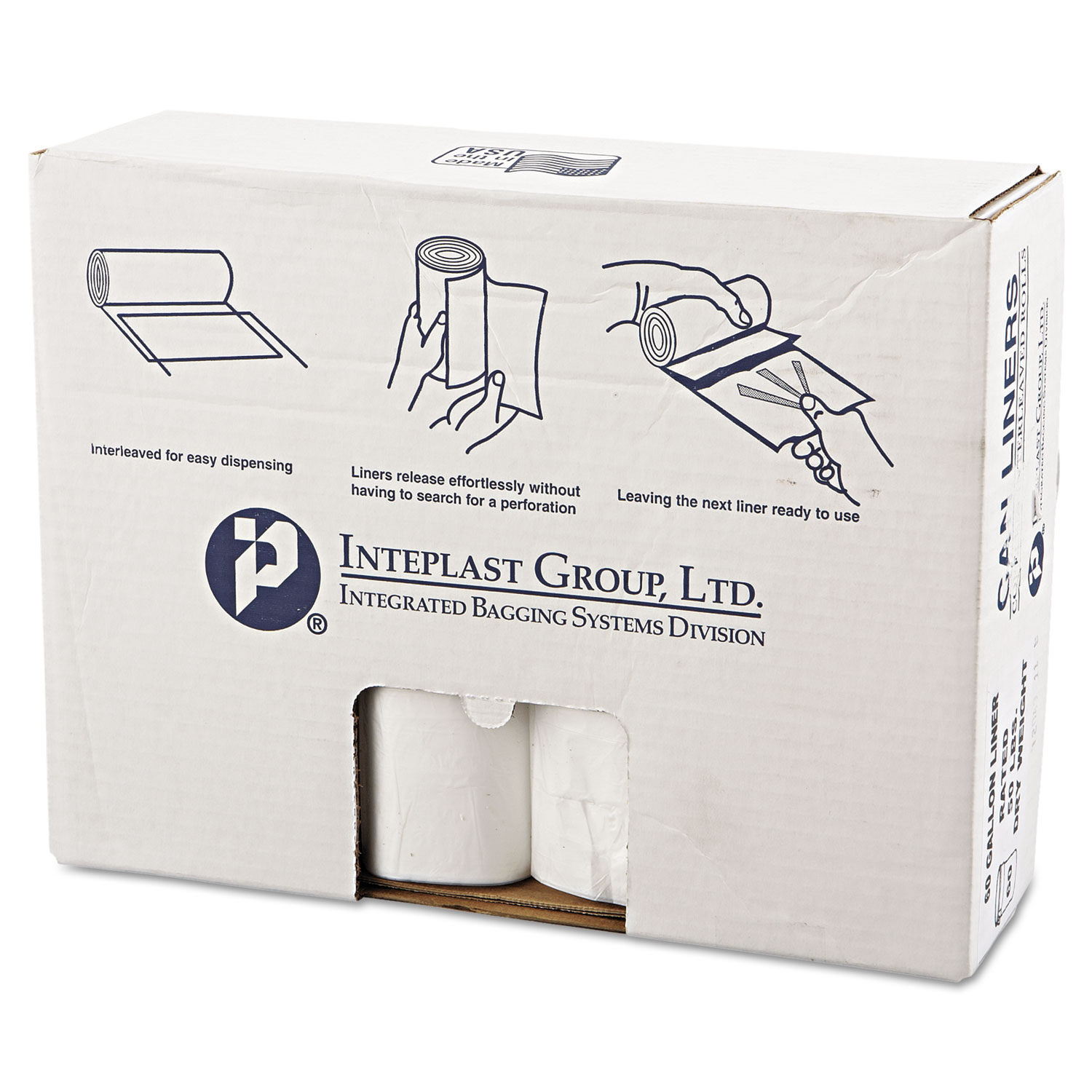  Inteplast Group VALH3860N14 High-Density Commercial Can Liners Value Pack, 60 gal, 12 microns, 38 x 58, Clear, 200/Carton (IBSVALH3860N14) 