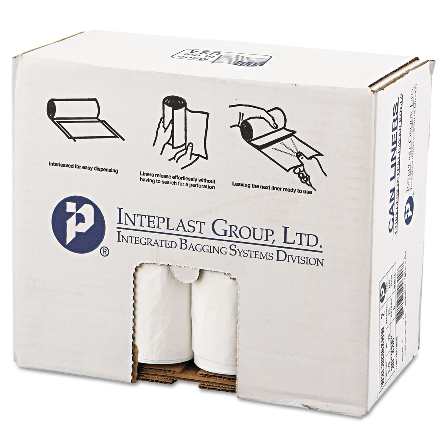 Linear Low-Density Can Liners, 16 gal, 0.6 mil, 24 x 33, Clear, 25 Bags/Roll,  20 Rolls/Carton - mastersupplyonline