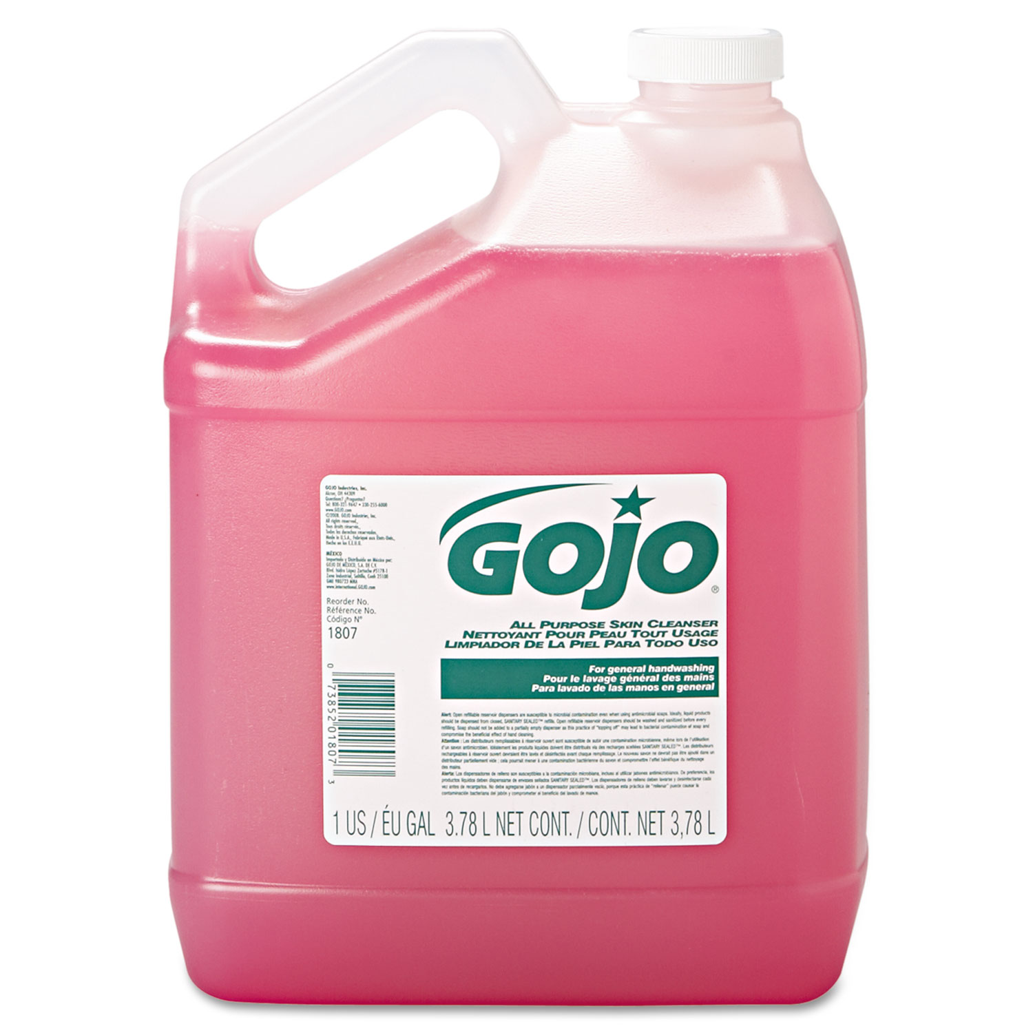  GOJO 1807-04 Bulk Pour All-Purpose Pink Lotion Soap, Floral, 1gal Bottle, 4/Carton (GOJ180704) 