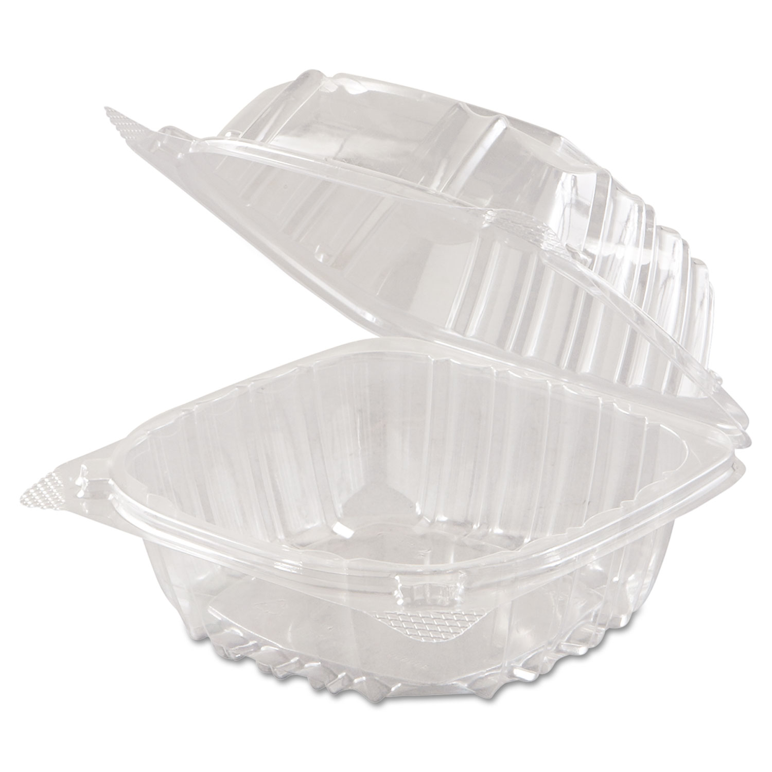 ClearSeal Hinged-Lid Plastic Containers, 6 x 5 4/5 x 3, Clear, 500/Carton