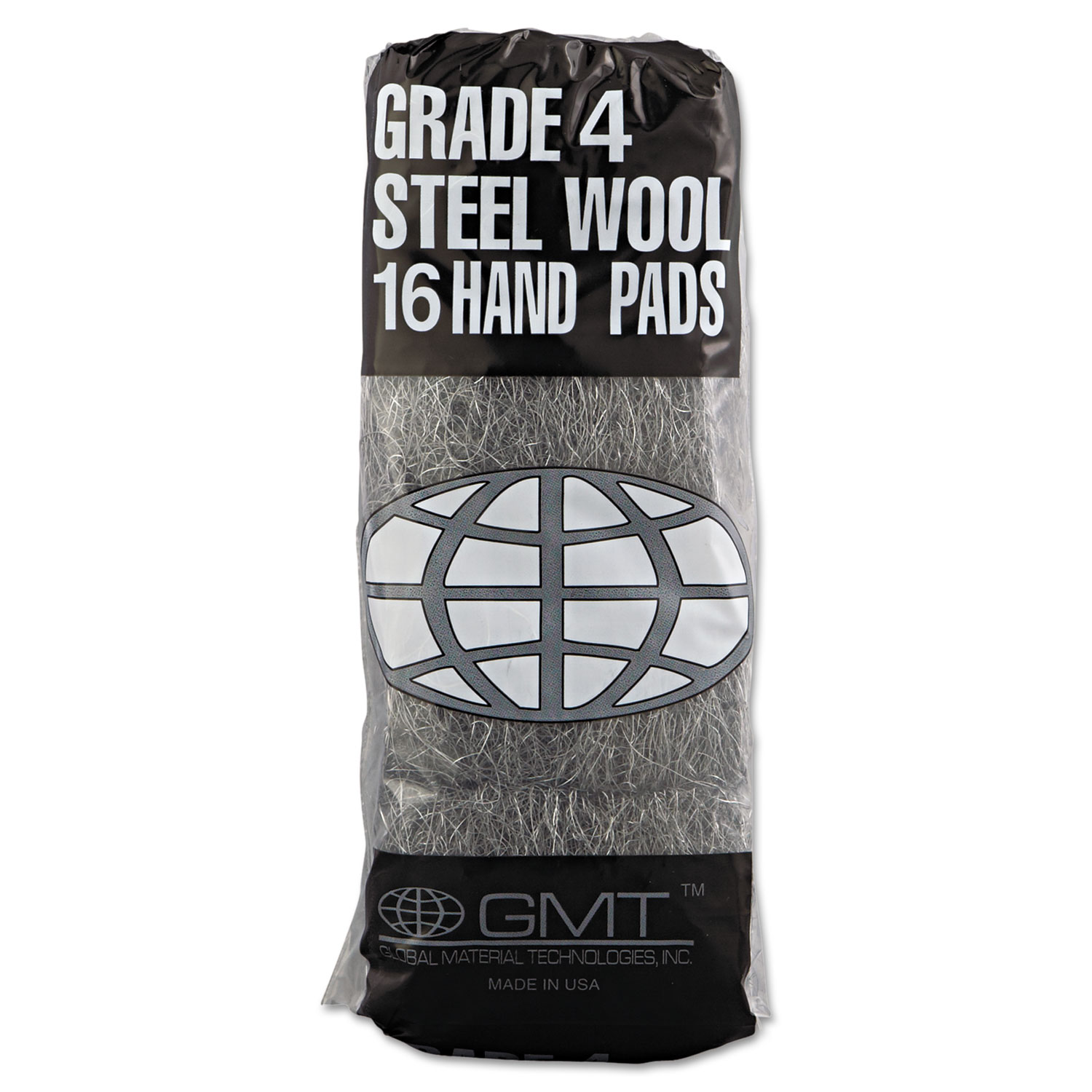 Industrial-Quality Steel Wool Hand Pad, #4 Extra Coarse, 16/Pack, 192/Carton
