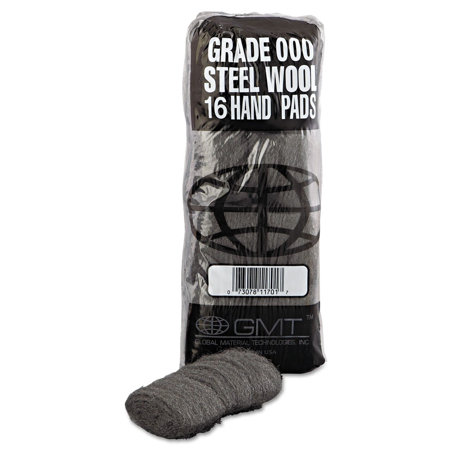 Industrial-Quality Steel Wool Hand Pad, #000 Extra Fine, 16/Pack, 192/Carton