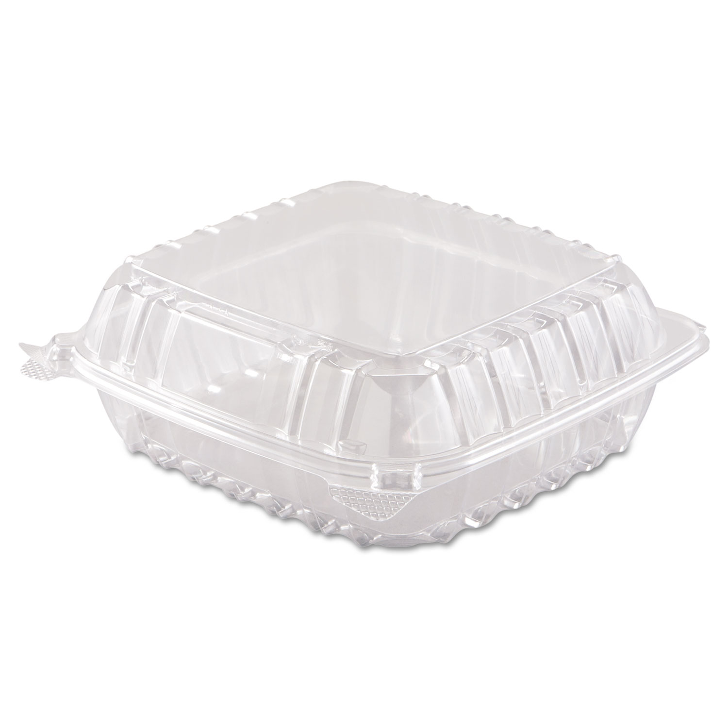  Dart C90PST1 ClearSeal Hinged-Lid Plastic Containers, 8 3/10 x 8 3/10 x 3, Clear, 250/Carton (DCCC90PST1) 