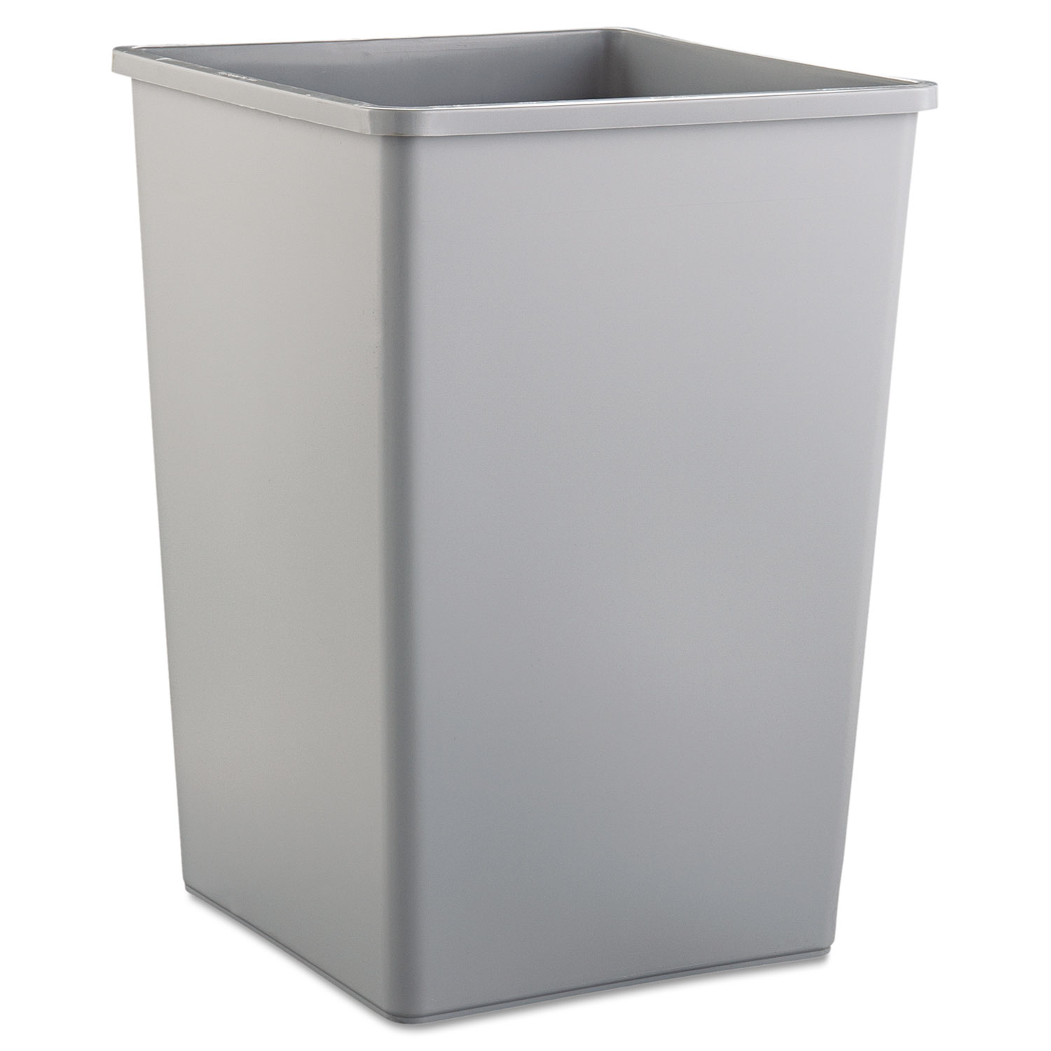 Untouchable Square Waste Receptacle, Plastic, 35 gal, Gray