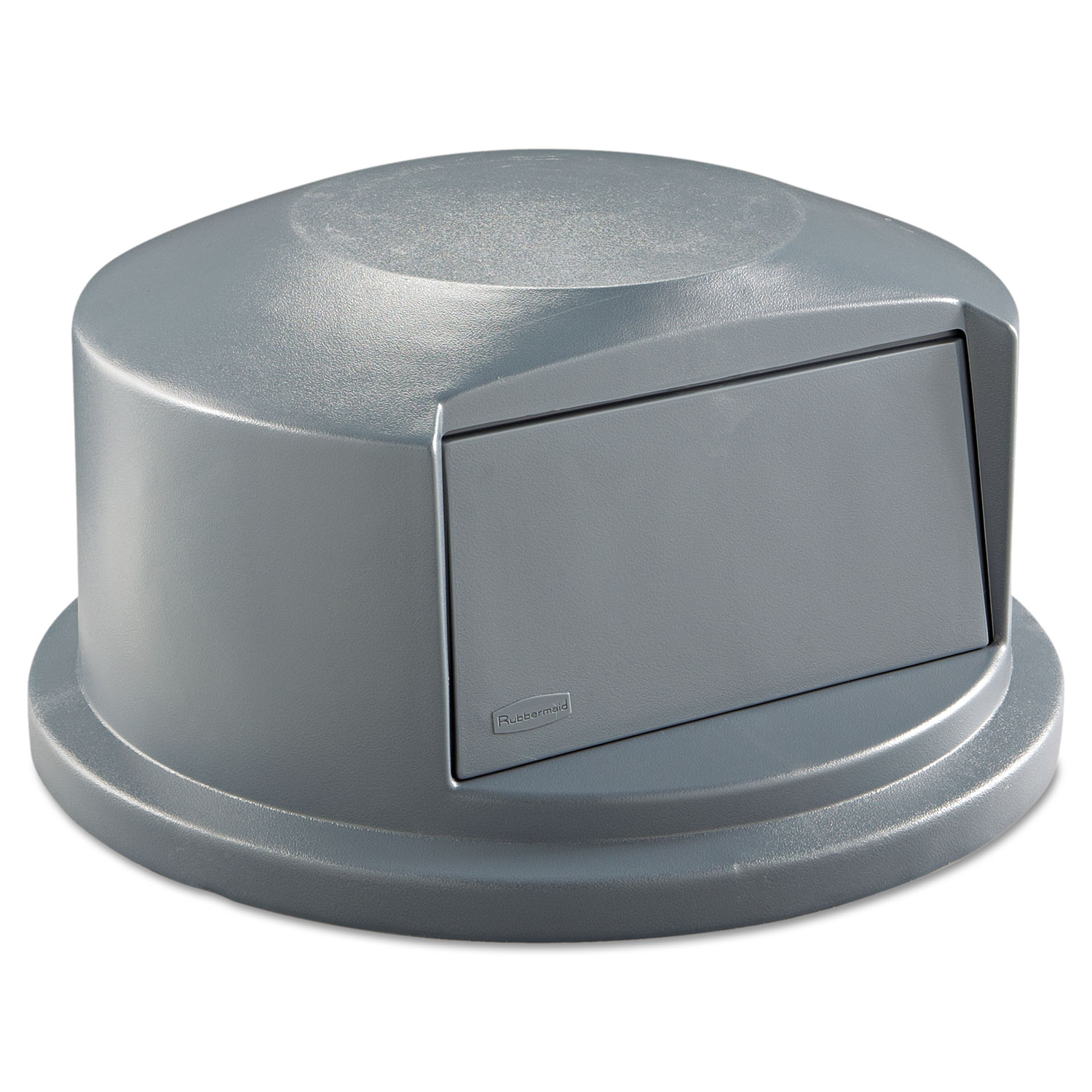  Rubbermaid Commercial 264788GRAY Round BRUTE Dome Top Receptacle, Push Door, 24.81w x 12.63h, Gray (RCP264788GRA) 