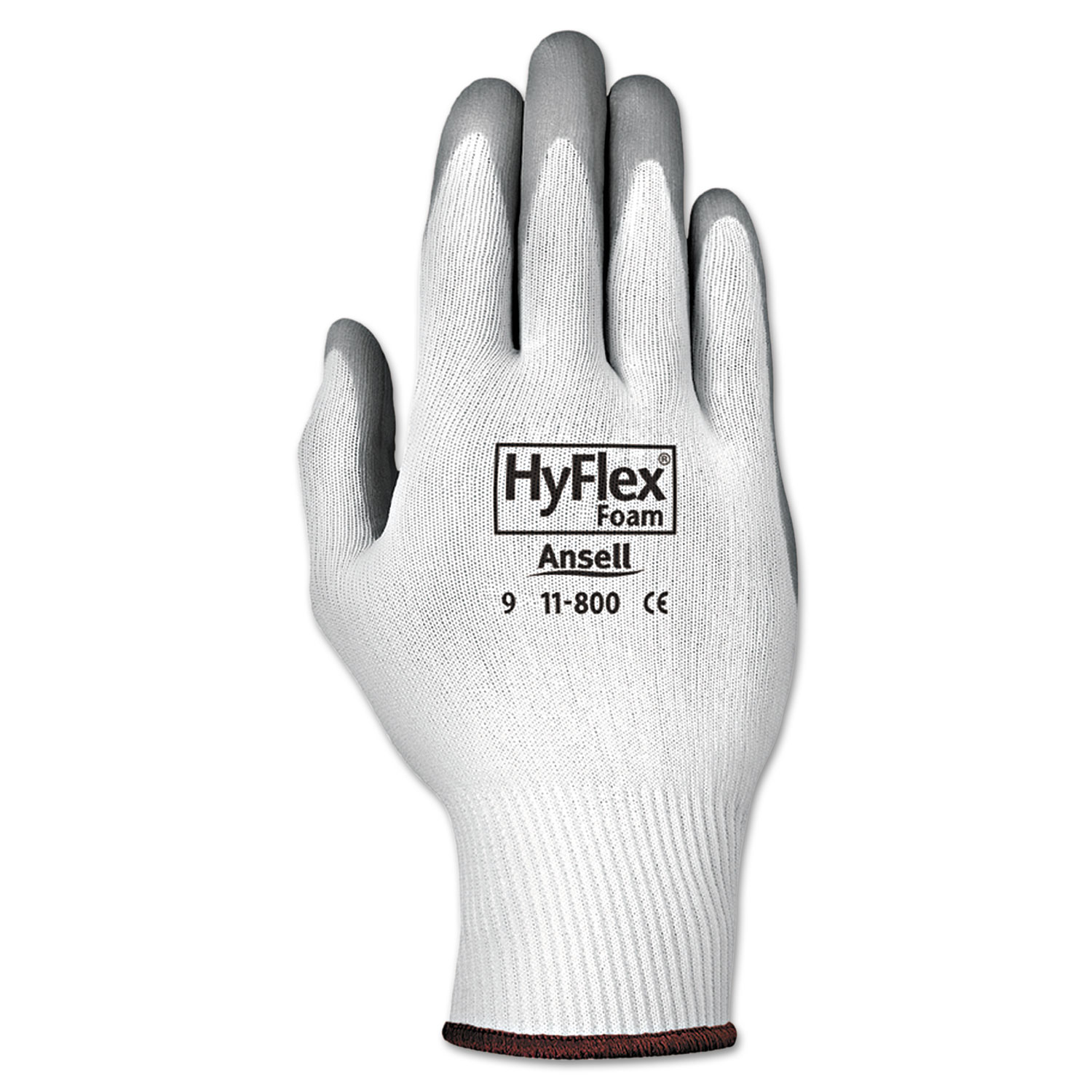  AnsellPro 103333 HyFlex Foam Gloves, White/Gray, Size 9, 12 Pairs (ANS118009) 