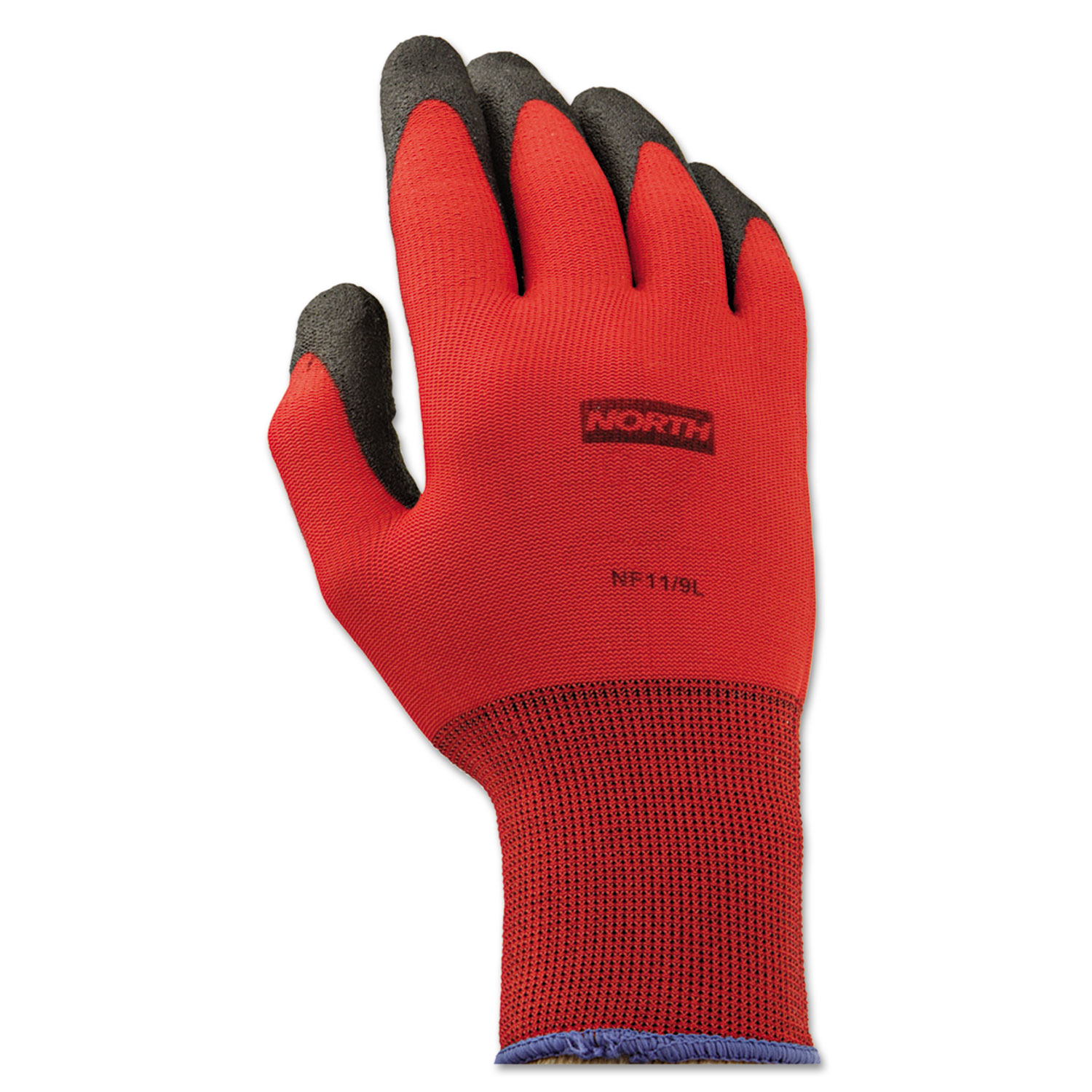  North Safety NF11/9L NorthFlex Red Foamed PVC Gloves, Red/Black, Size 9/L, 12 Pairs (NSPNF119L) 