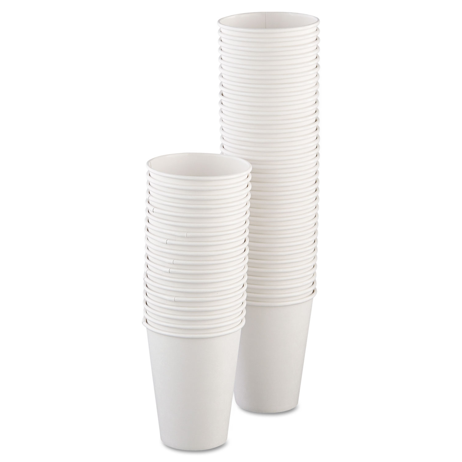 Single-Sided Poly Paper Hot Cups, 12oz, White, 50/Bag, 20 Bags/Carton