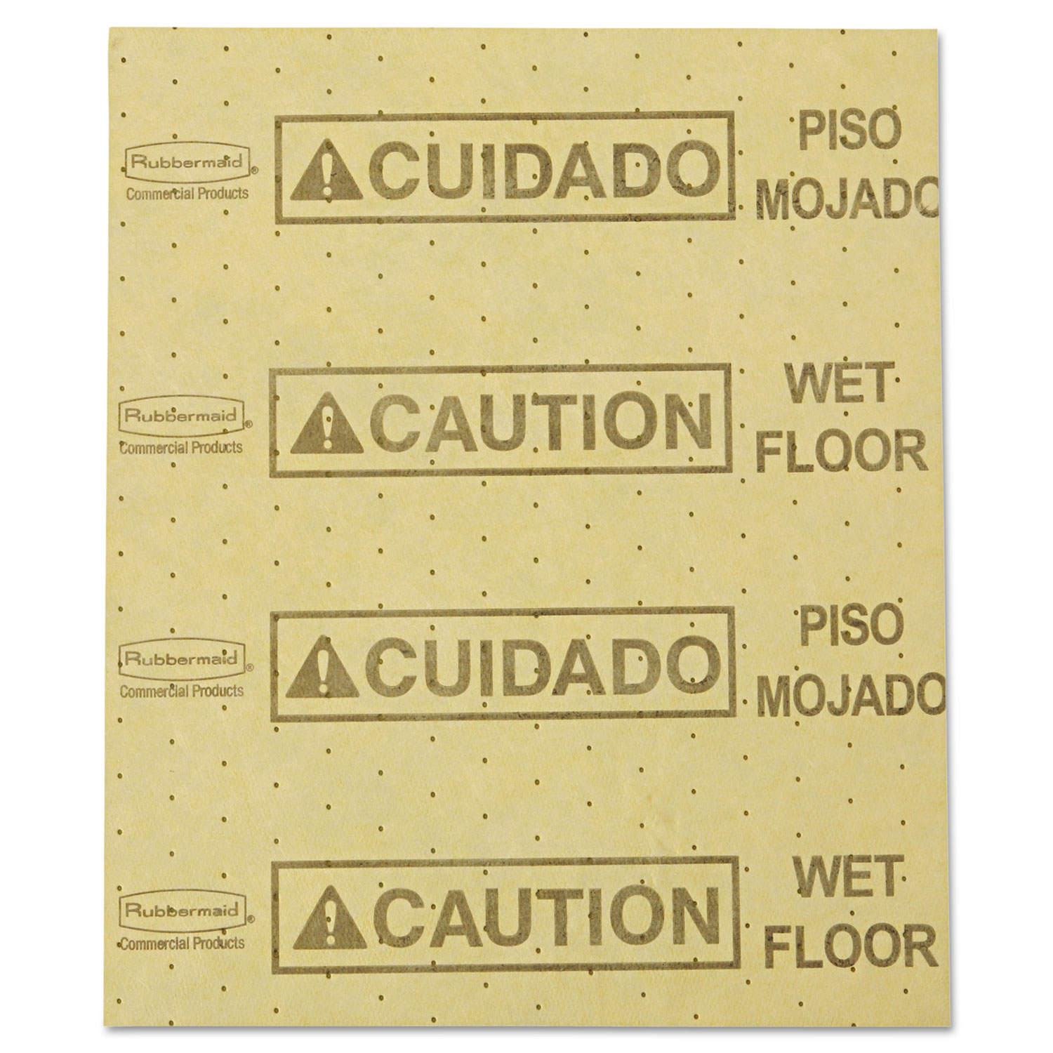  Rubbermaid Commercial FG425200YEL Over-the-Spill Pad, Caution Wet Floor, Yellow, 16 1/2 x 20, 22 Sheets/Pad (RCP4252YEL) 
