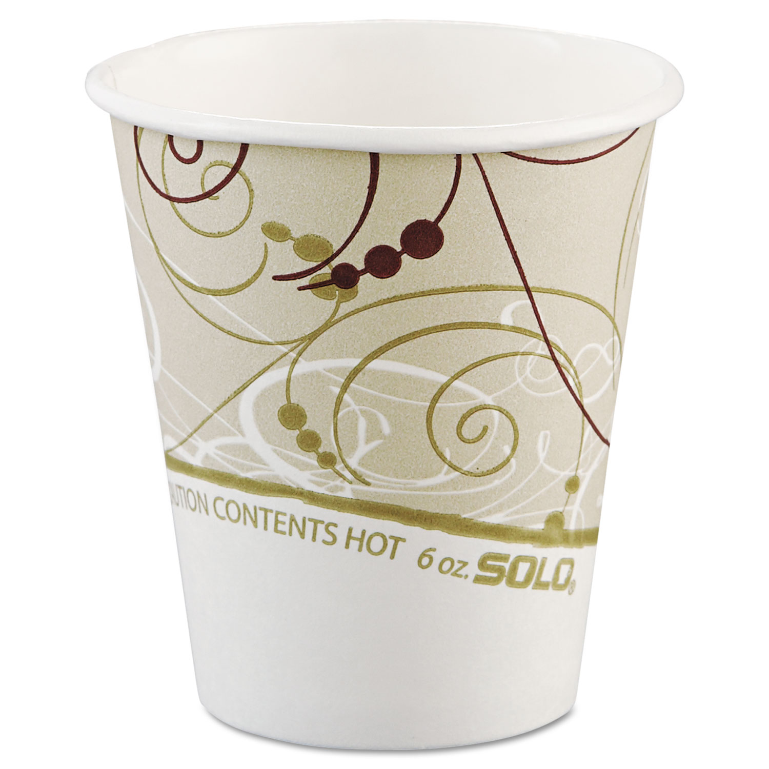  Dart 376SM-J8000 Paper Hot Cups in Symphony Design, Polylined, 6oz, Beige/White, 1000/Carton (SCC376SMSYM) 
