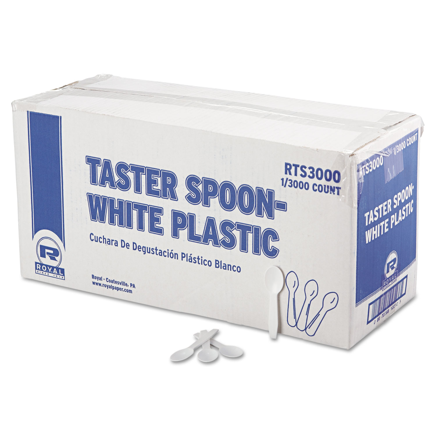 Polystyrene Taster Spoons, White, 3000/Carton