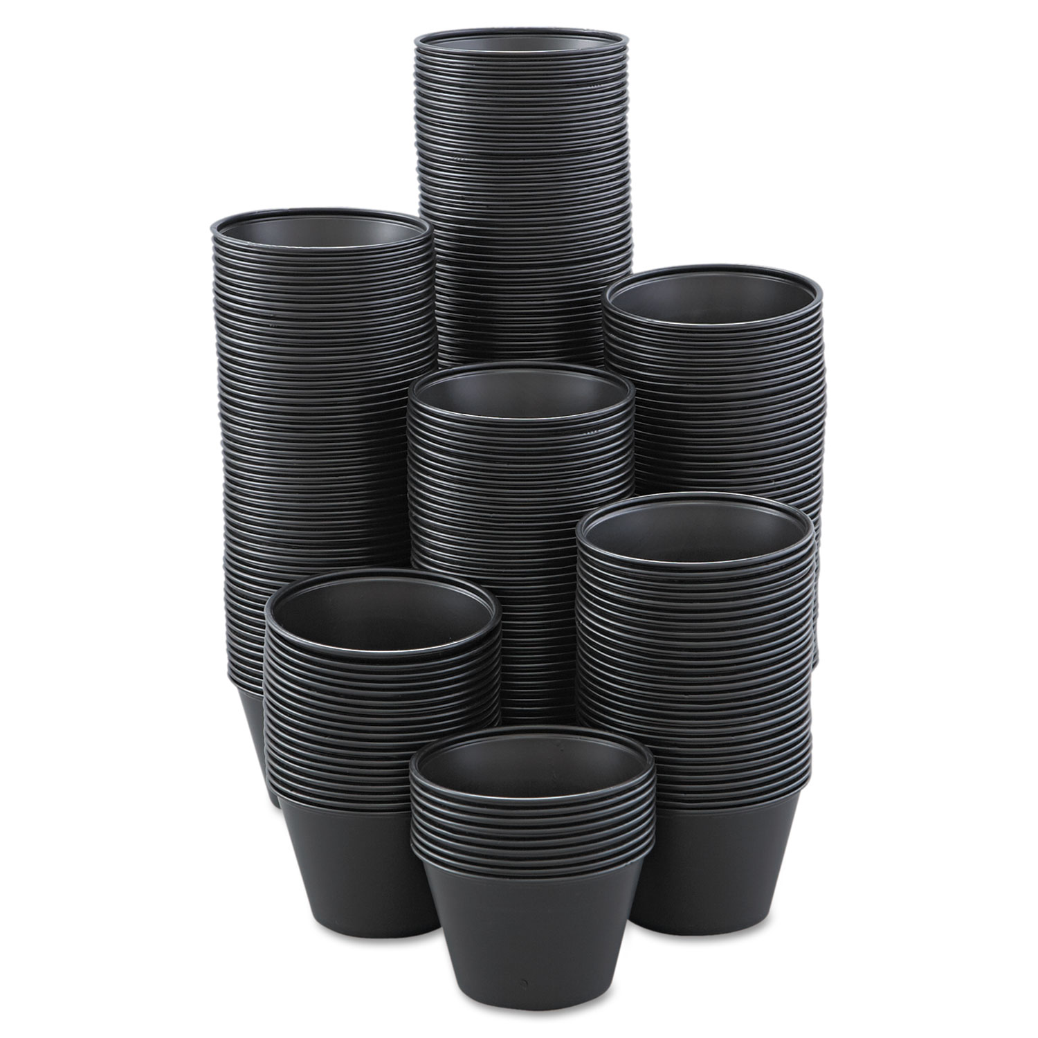 Polystyrene Portion Cups, 4oz, Black, 250/Bag, 10 Bags/Carton
