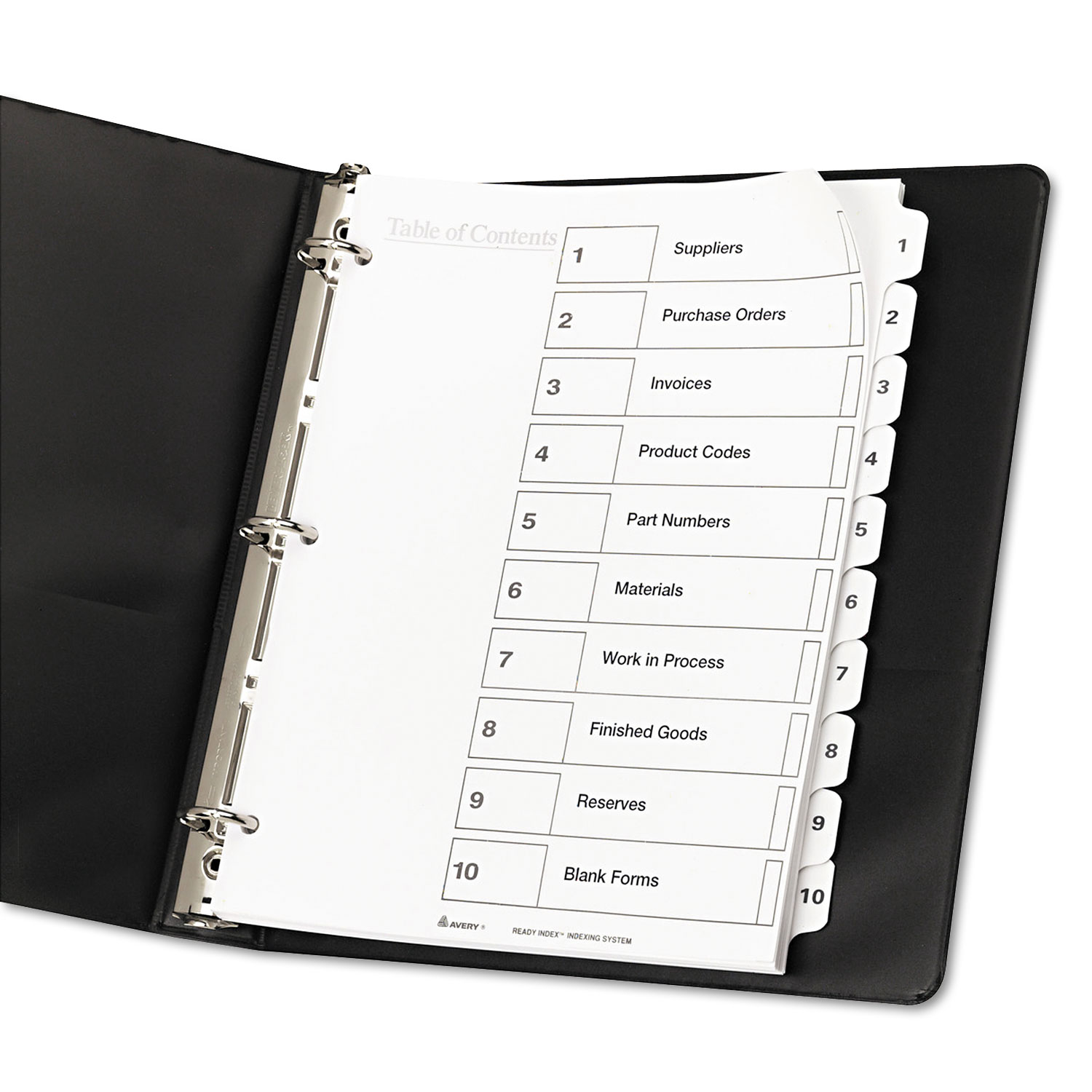 Avery® Ready Index Customizable Table of Contents Black & White ...