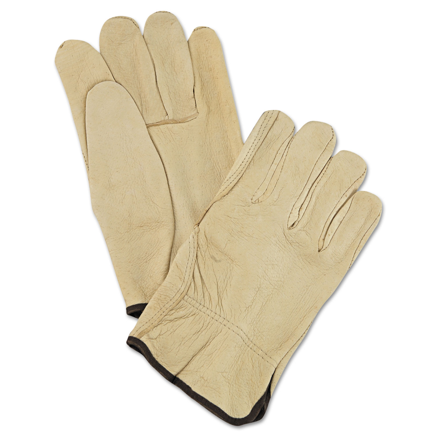  MCR Safety 3400L Unlined Pigskin Driver Gloves, Cream, Large, 12 Pairs (MPG3400L) 