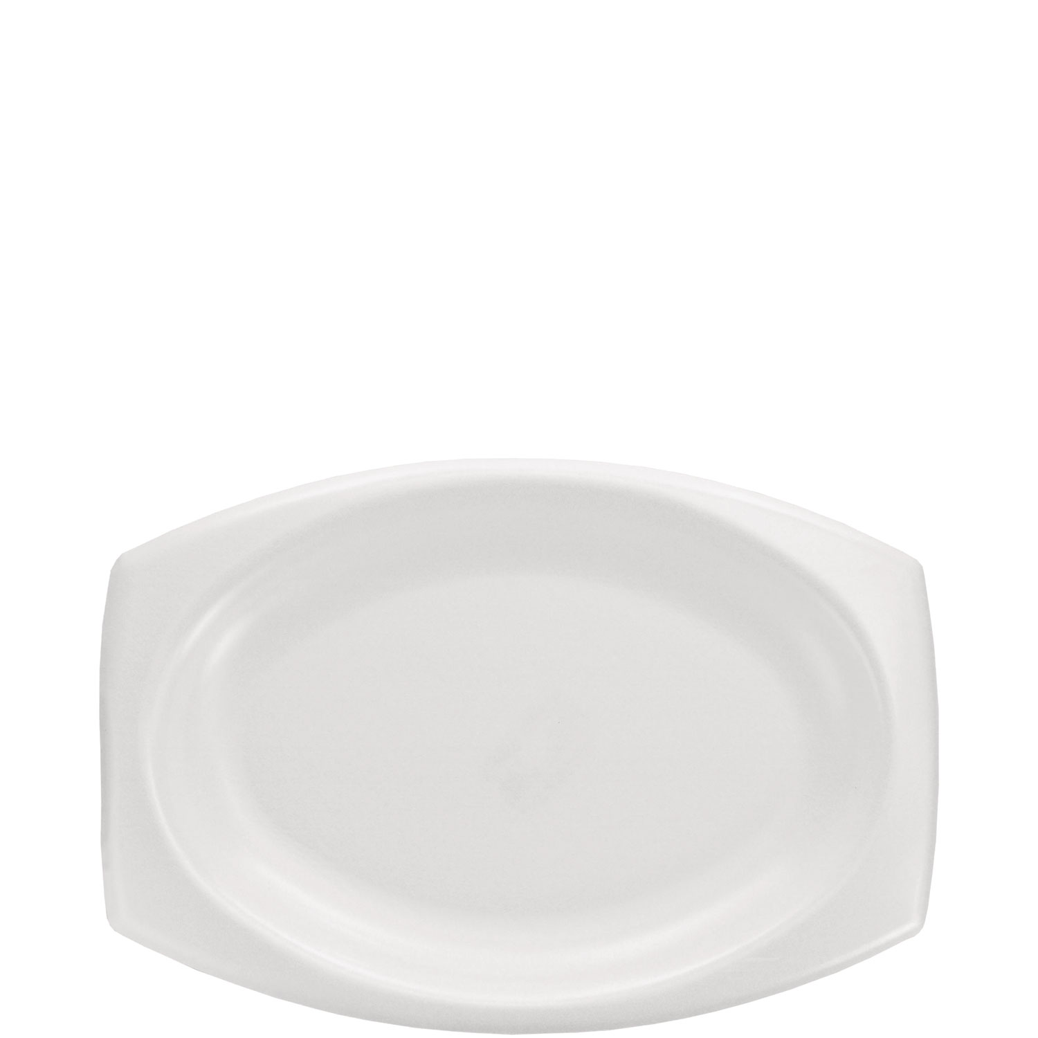 Quiet Classic Laminated Foam Dinnerware, Platter, 6.7 x 9.8, White, 500/Carton