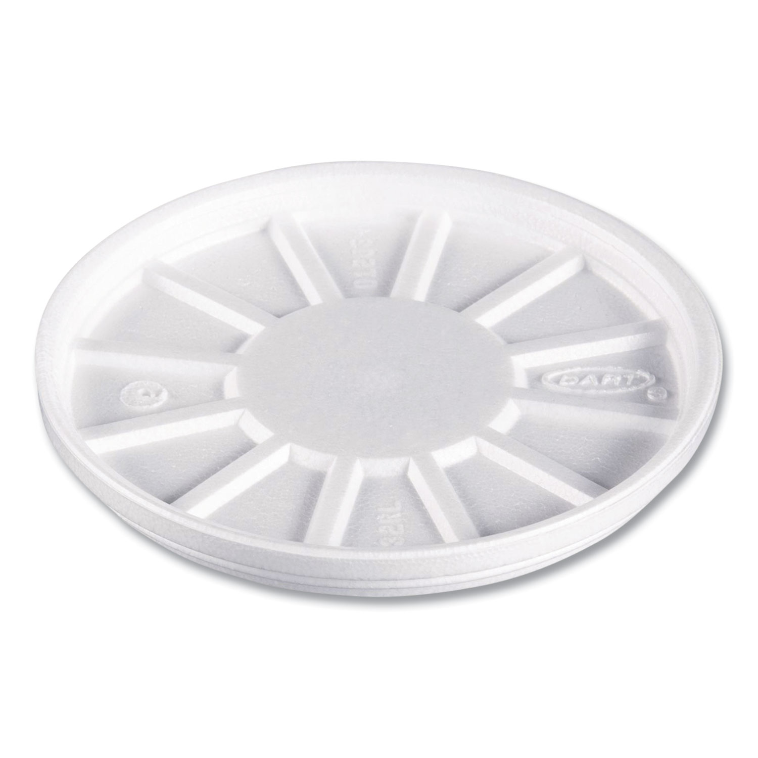 Vented Foam Lids, 8 oz to 60 oz Hot Cups, White, 50/Pack, 10 Packs/Carton