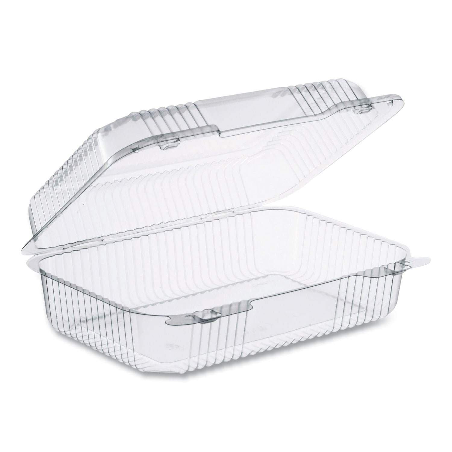 StayLock Clear Hinged Lid Containers, Oblong, 6.81 x 9.4 x 3.1, Plastic, 125/Bag, 2/Carton