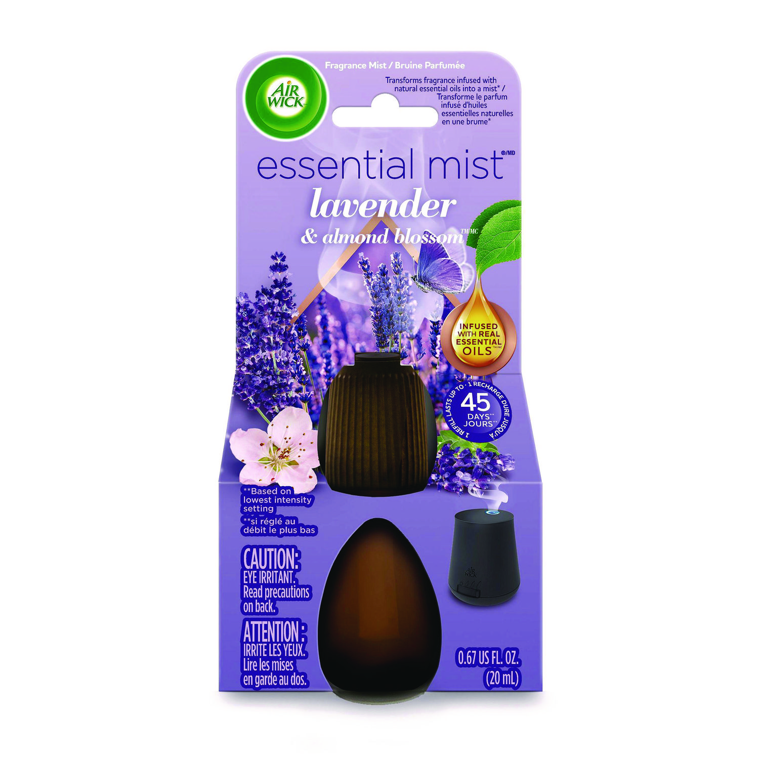 Essential Mist Refill, Lavender and Almond Blossom, 0.67 oz Bottle