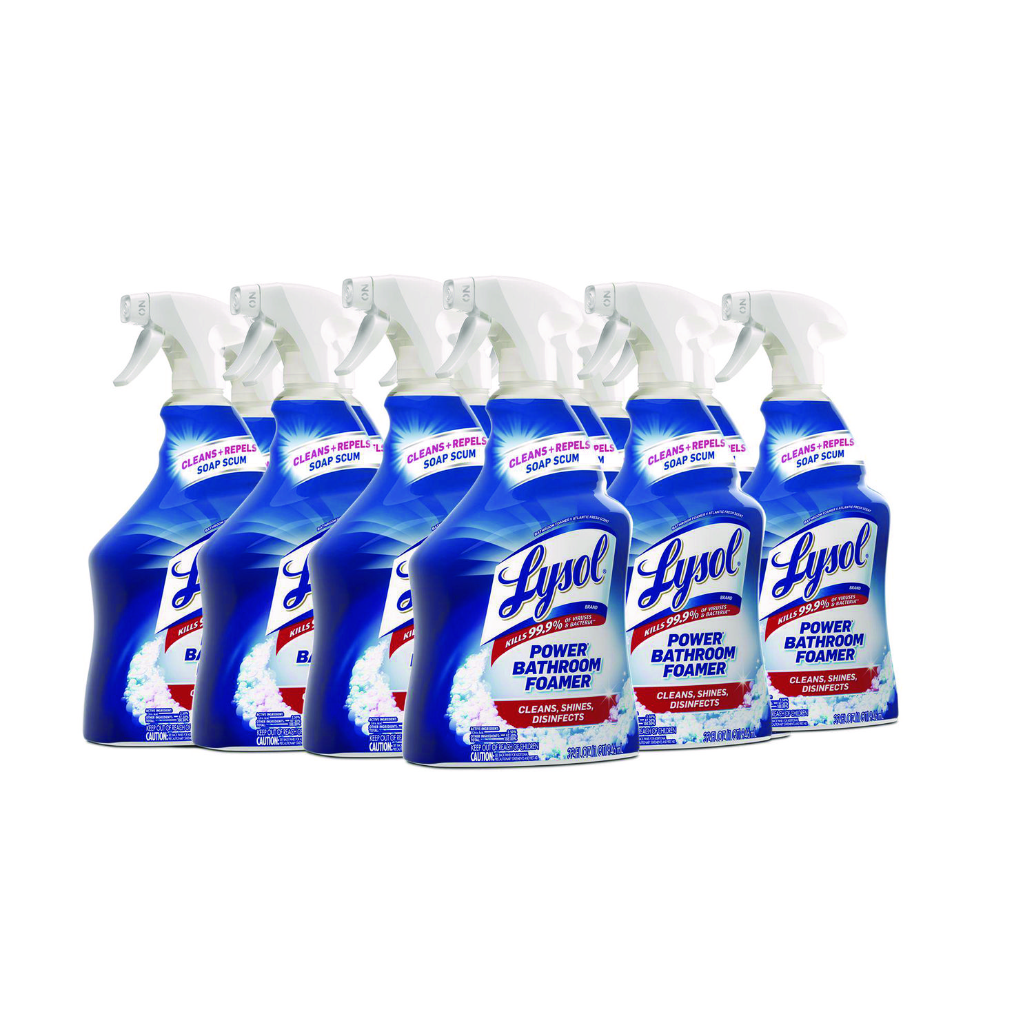 Disinfectant Power Bathroom Foamer, Liquid, Atlantic Fresh Scent, 32 oz Spray Bottle, 12/Carton