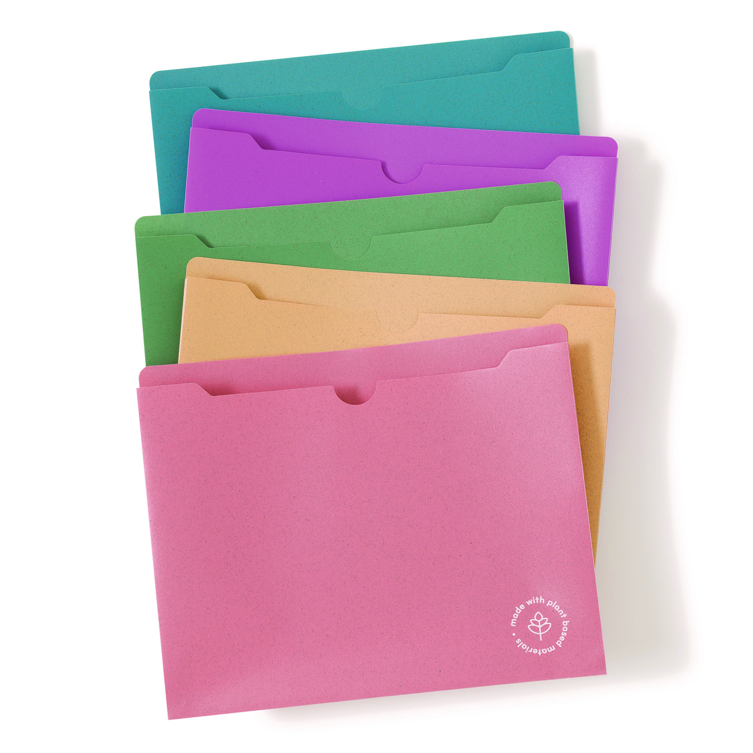 U-Eco Poly File Jackets, Straight Tab, Letter Size, Assorted, 10/Pack