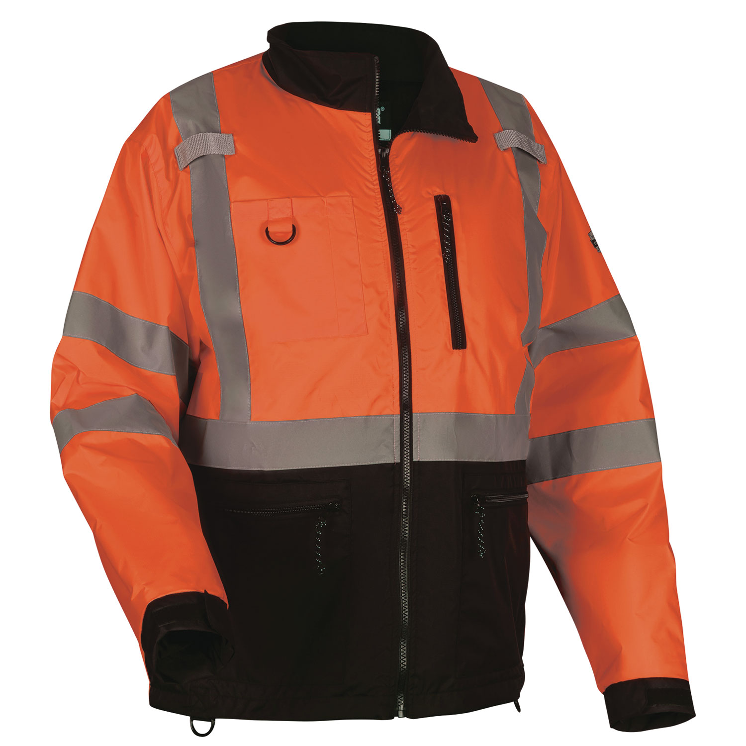 GloWear 8351 Class 3 Hi-Vis Windbreaker Water-Resistant Jacket, Small, Orange