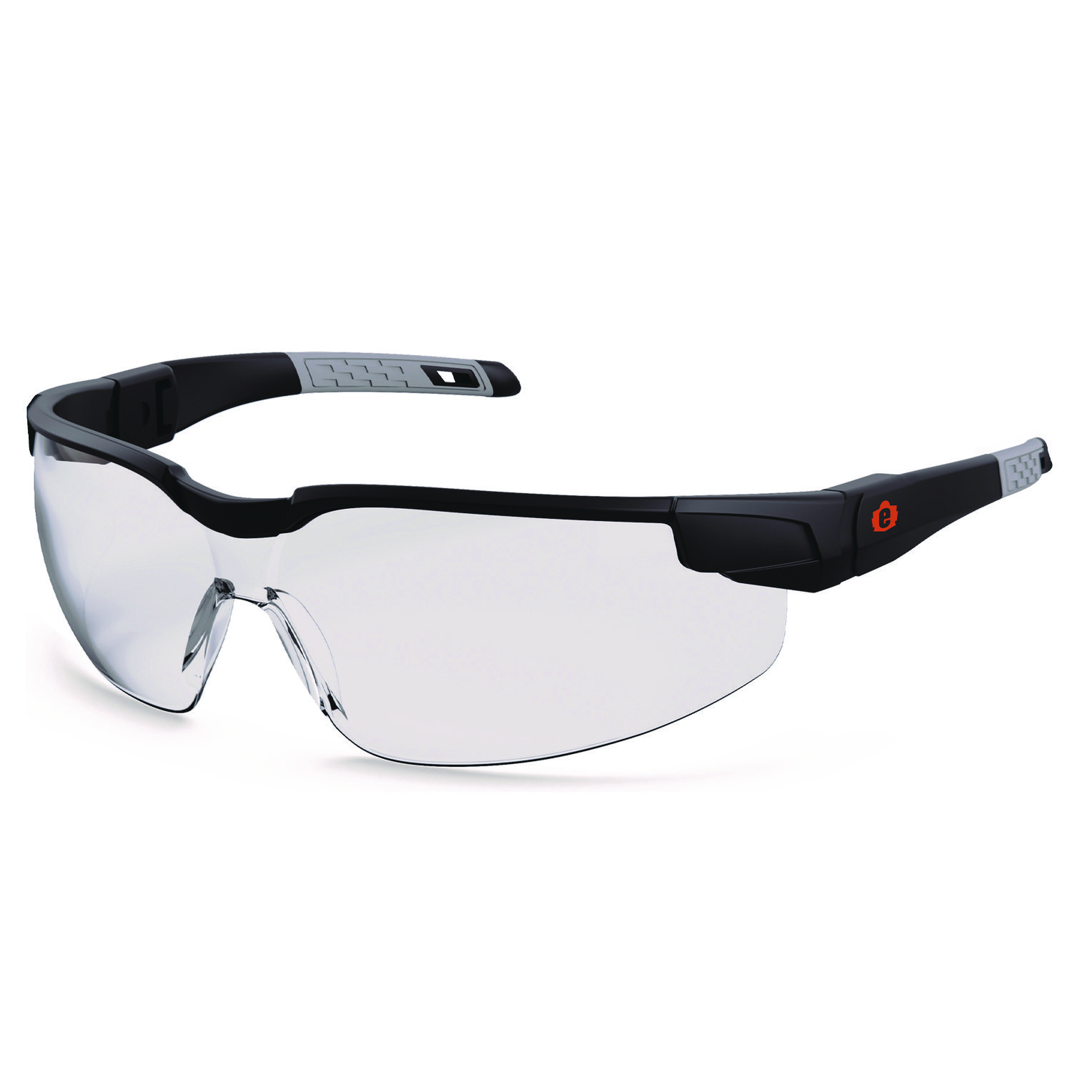 Skullerz DELLENGER Safety Glasses with Adjustable Temples, Matte Black Nylon Impact Frame, Clear Polycarbonate Lens