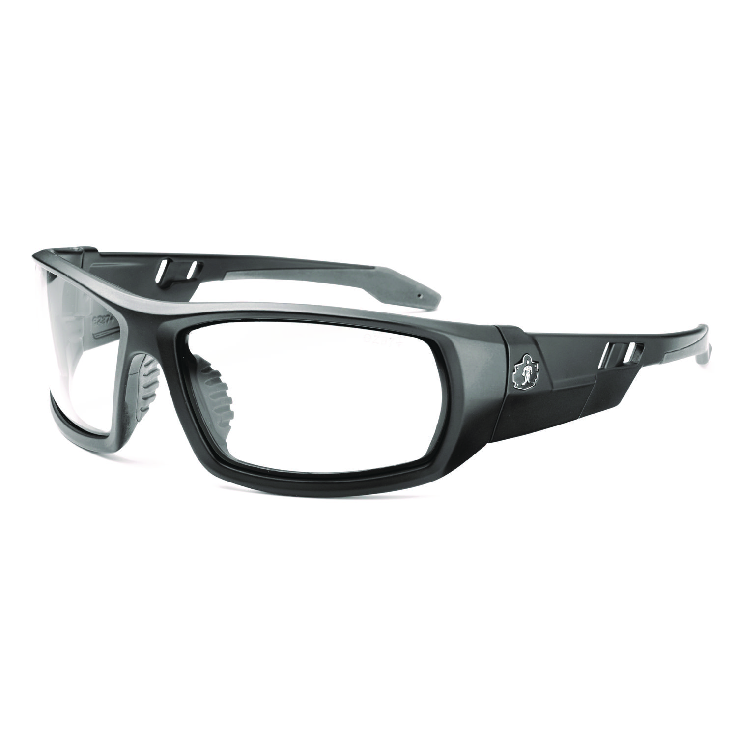 Skullerz ODIN Anti-Scratch and Enhanced Anti-Fog Safety Glasses, Black Nylon Impact Frame, Clear Polycarbonate Lens