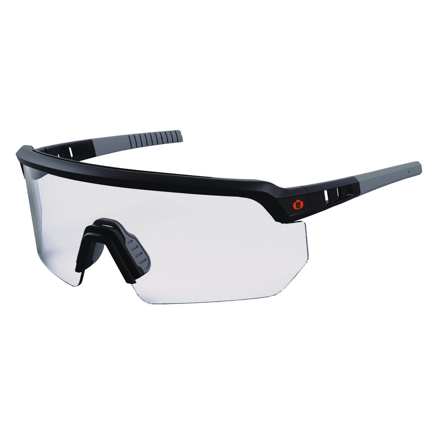 ergodyne® Skullerz AEGIR Safety Glasses, Matte Black Nylon Impact Frame, Clear Polycarbonate Lens