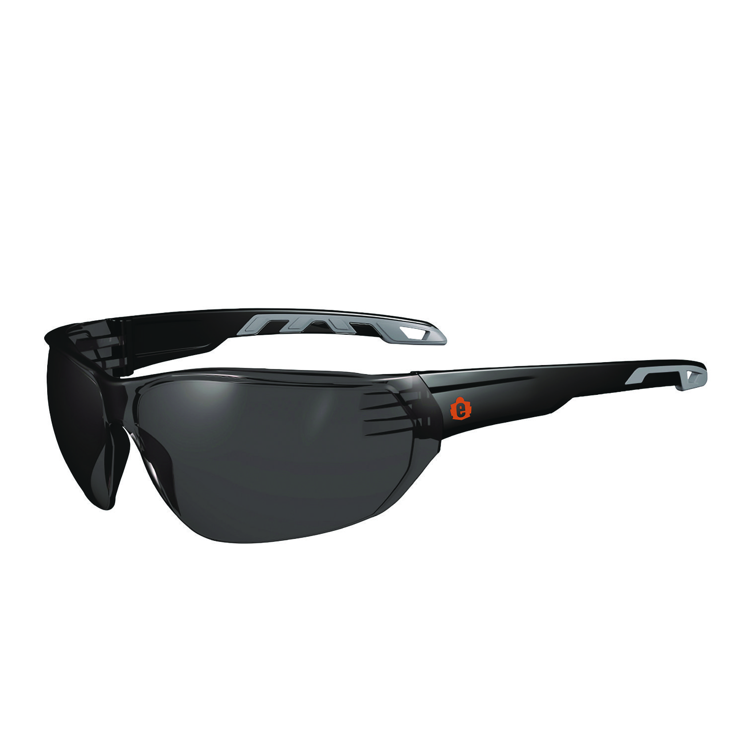 ergodyne® Skullerz VALI Anti-Scratch/Enhanced Anti-Fog Safety Glasses, Matte Black Frameless, Smoke Polycarbonate Lens