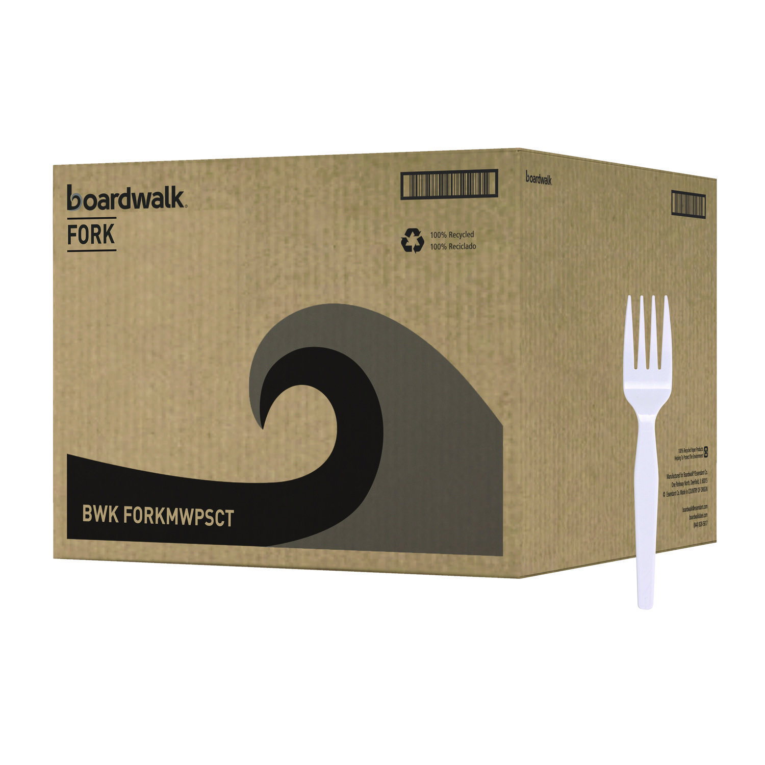 Mediumweight Polystyrene Cutlery, Fork, Plastic, White, 100/Box, 10 Boxes/Carton