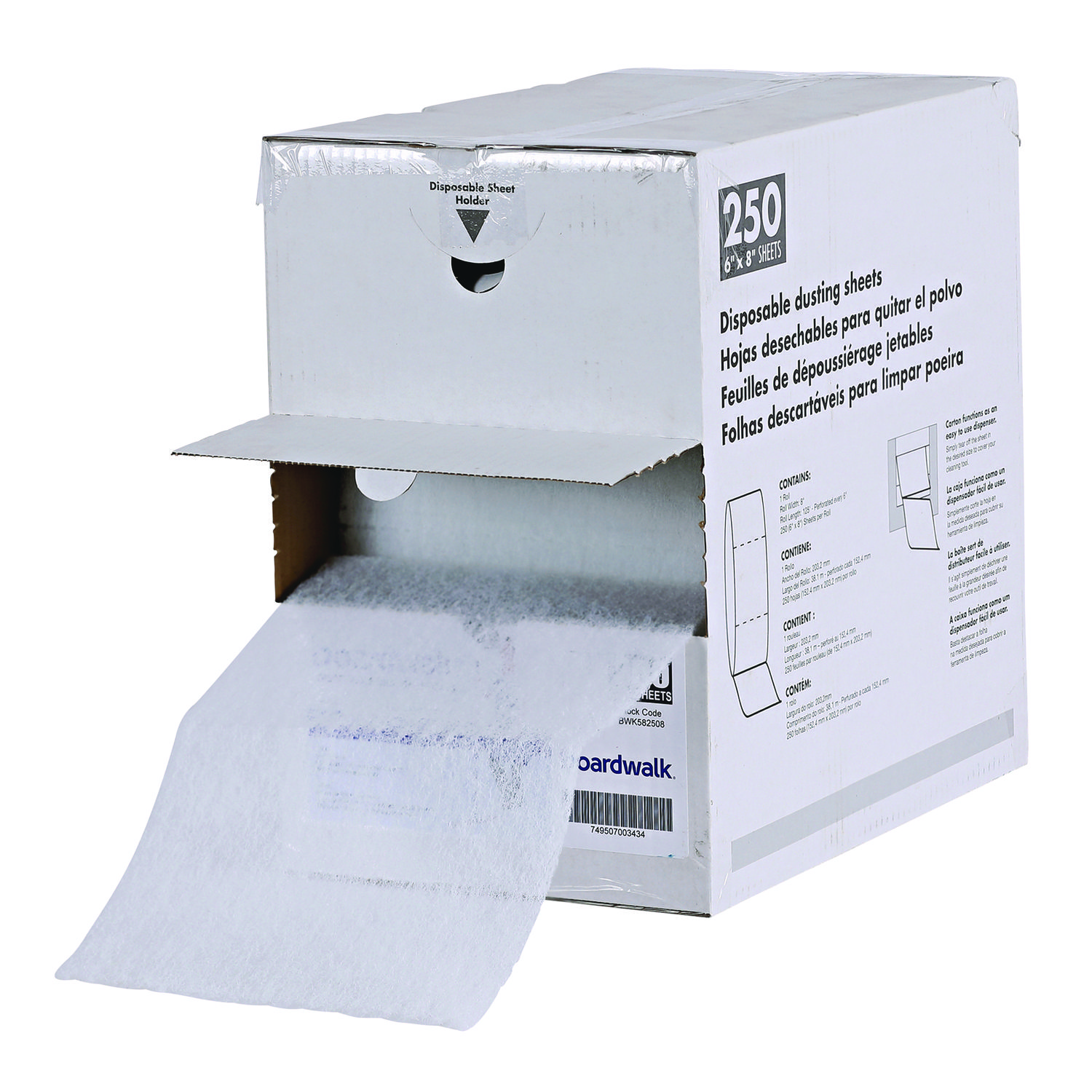 TrapEze Disposable Dusting Sheets, 8″ x 125 ft, White, 250 Sheets/Roll,