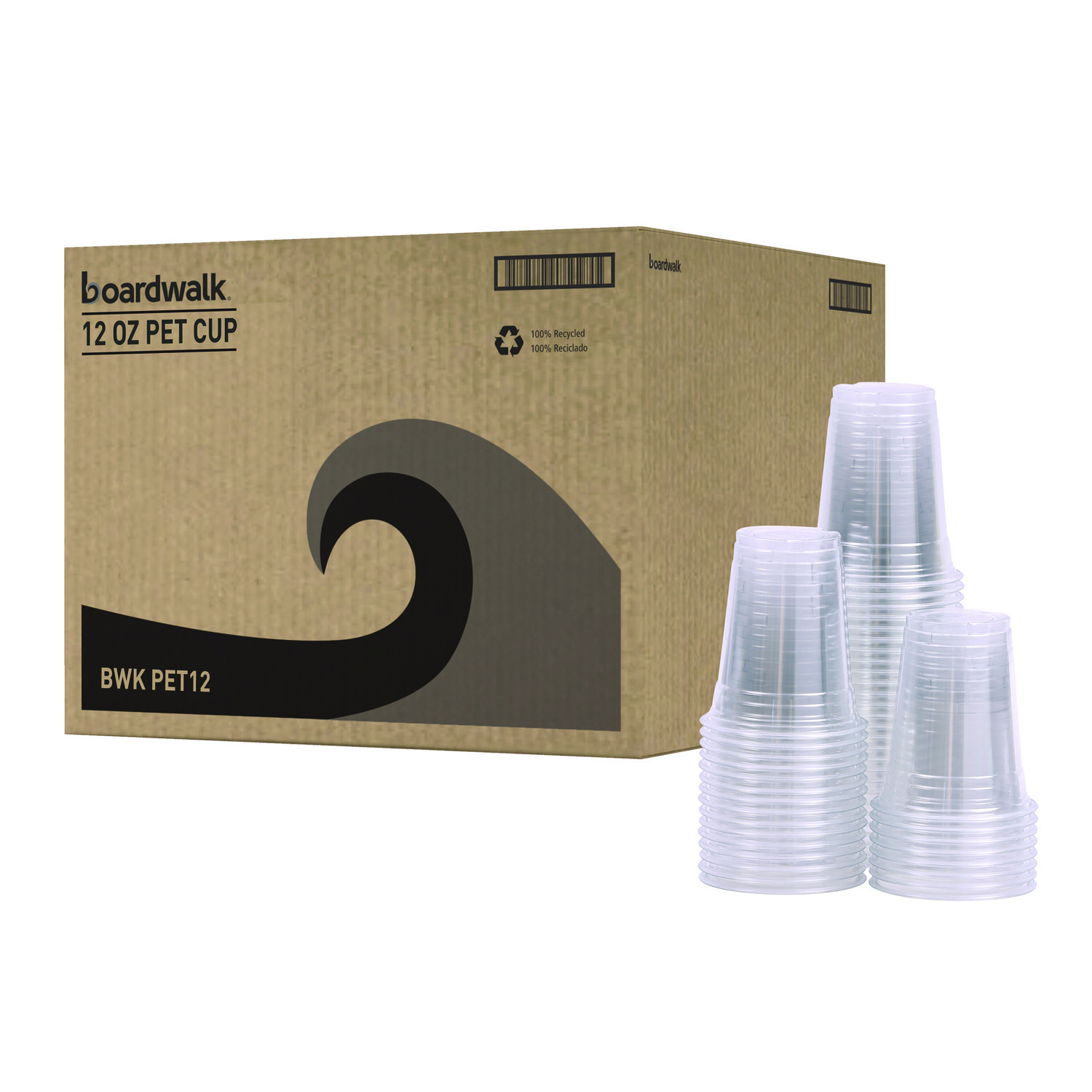 Clear Plastic Cold Cups, 12 oz, 20/Sleeve, 50 Sleeves/Carton