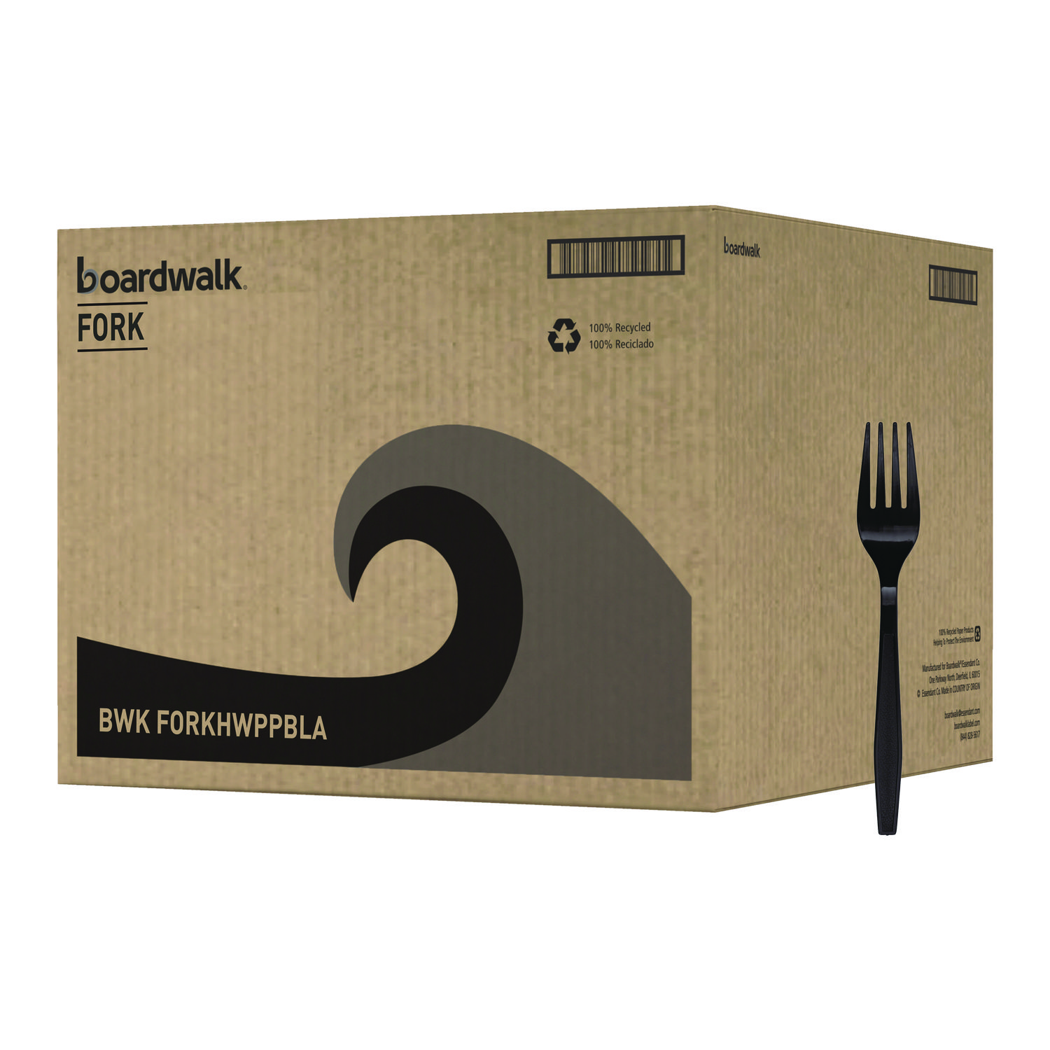 Heavyweight Polypropylene Cutlery, Fork, Plastic, Black, 1,000/Carton