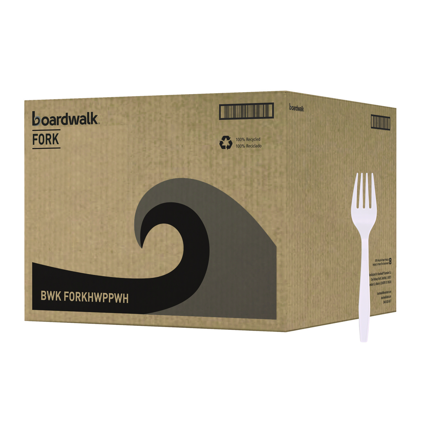 Heavyweight Polypropylene Cutlery, Fork, White, 1000/Carton