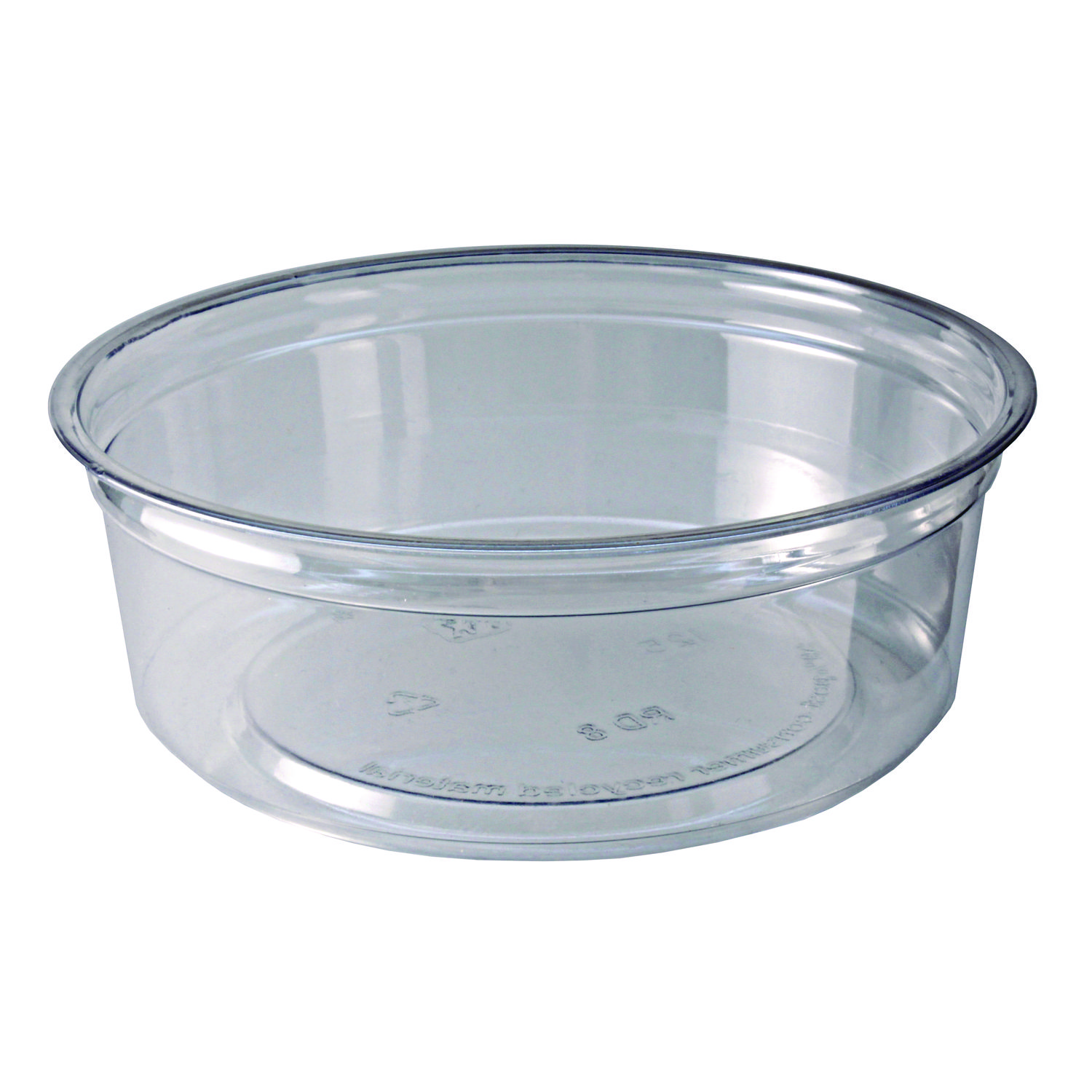 Recycleware Round Deli Container, 8 oz, 4.6″ Diameter x 1.7″ h, Clear, Plastic, 500/Carton