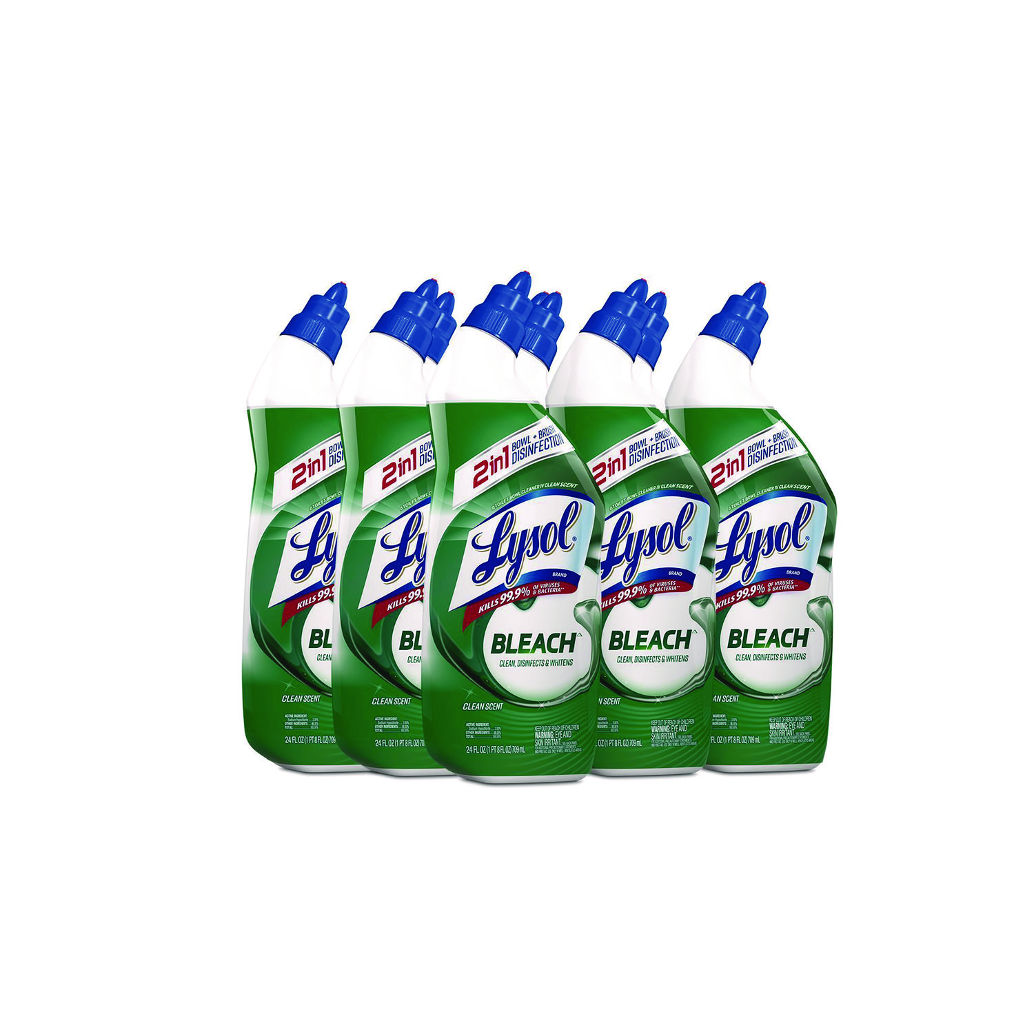 Disinfectant Toilet Bowl Cleaner with Bleach, 24 oz, 9/Carton