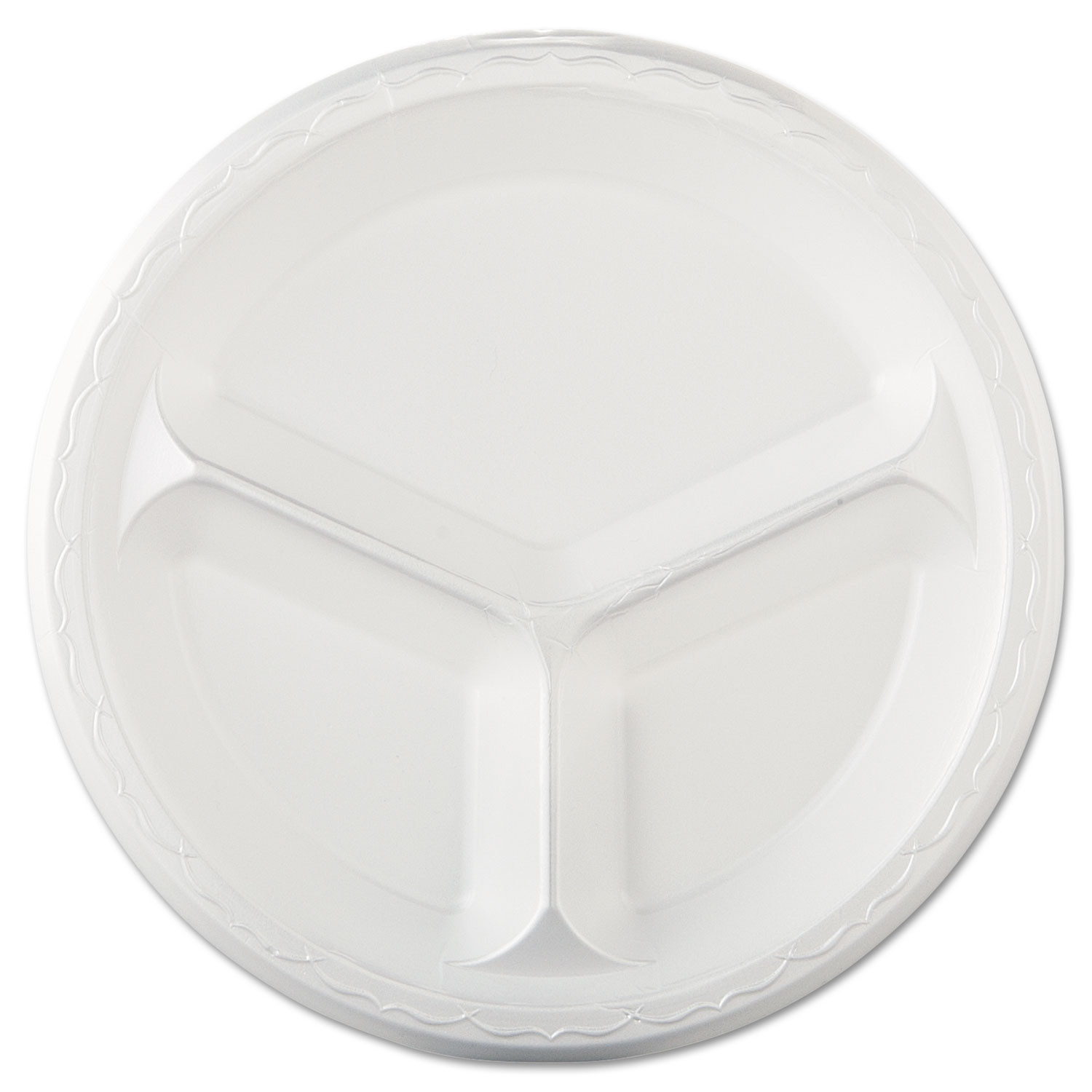  Genpak LAM13--- Elite Laminated Foam Dinnerware, 3-Comp Plate, 10.25Dia, White, 125/PK, 4 PK/CT (GNPLAM13) 