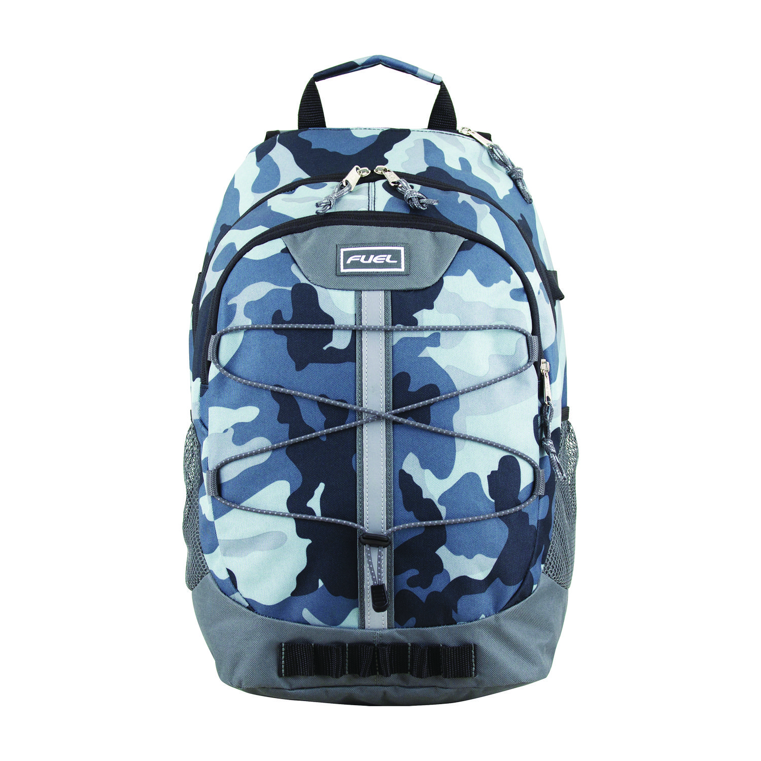 Terra Sport Bungee Backpack, 15.5", 12.5 x 7.75 x 18, Midnight Camo