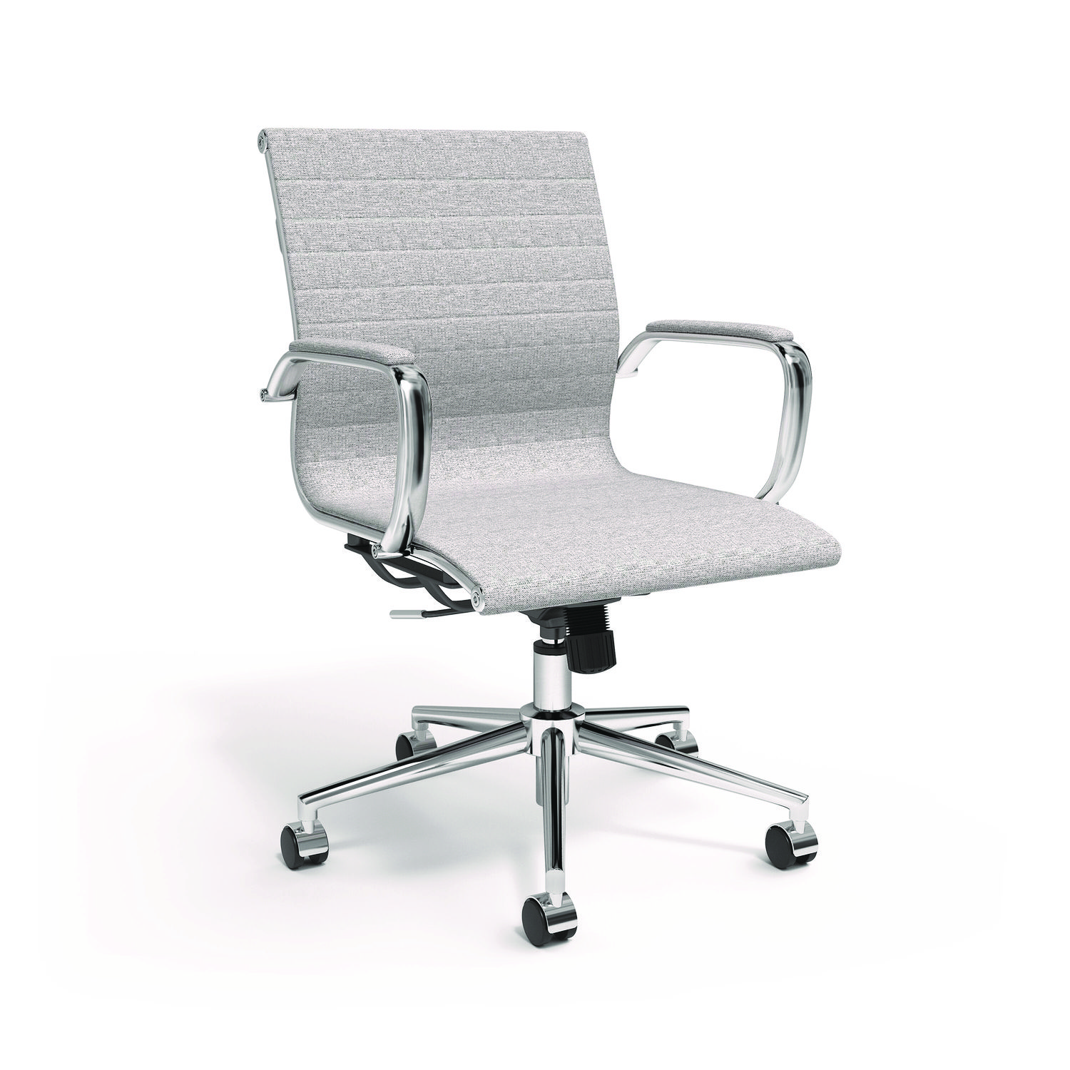 Everell Fabric Managers Chair, Supports up to 275 lb, 16.4″ to 20.1″ Seat Height, Heather Gray Seat/Back, Chrome Base