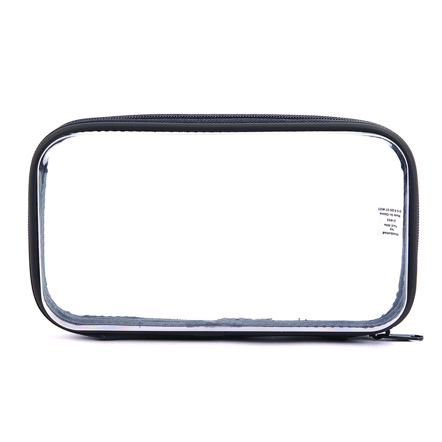 Pencil Pouch, 9.25" x 2.17" x 5.12", Clear/Black