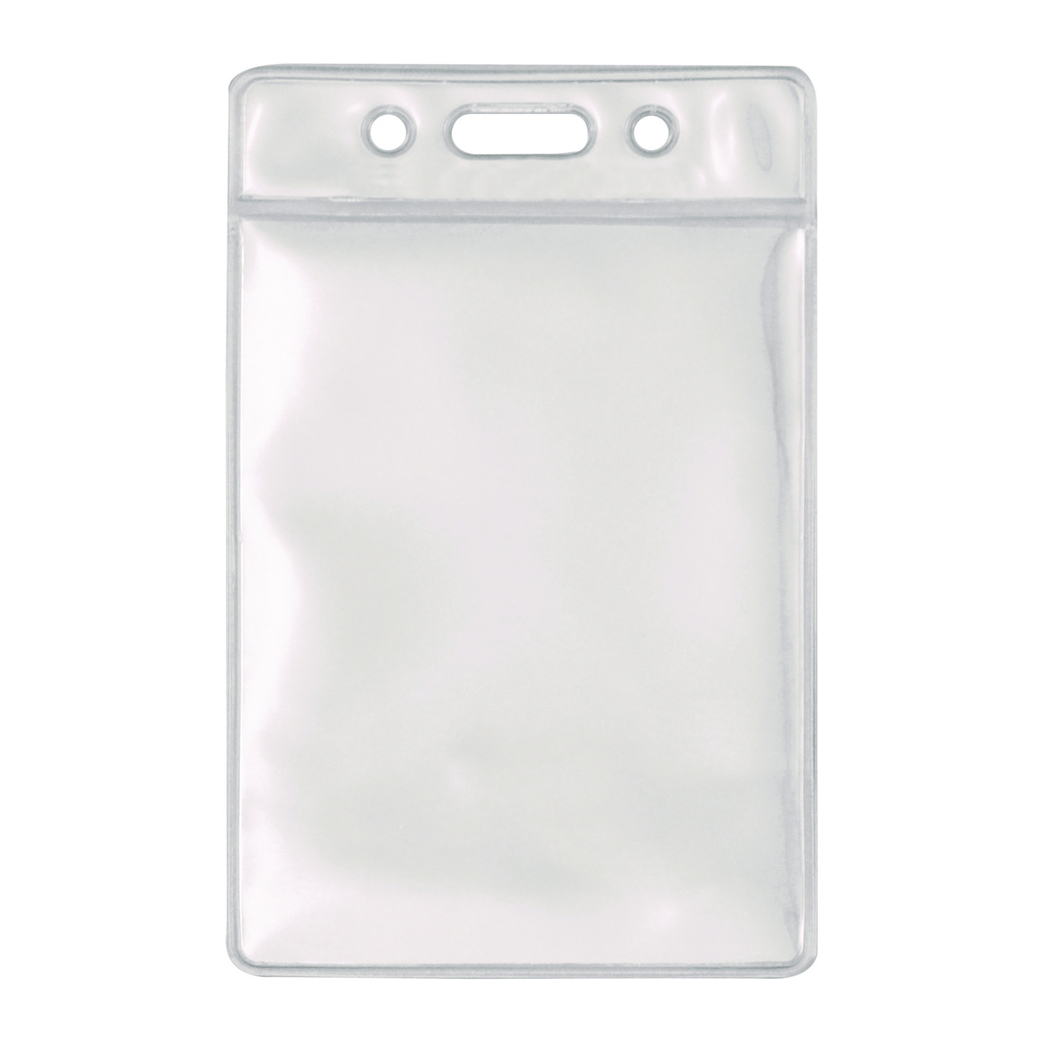 ID Badge Holder, Clear, Vertical Orientation, 2.38 x 3.5 Insert, 50/Pack