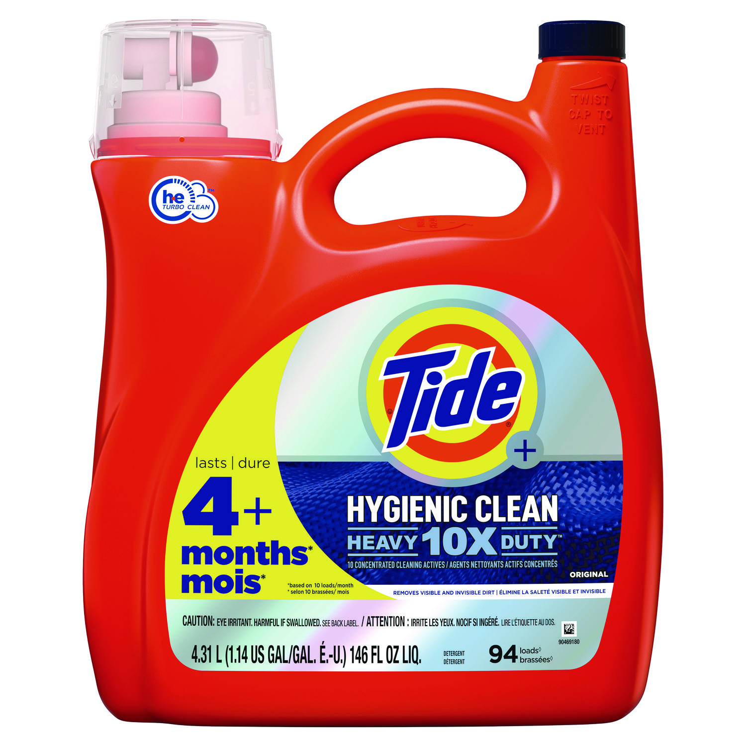 Hygienic Clean Heavy 10x Duty HE Liquid Laundry Detergent, Original Scent, 146 oz Bottle